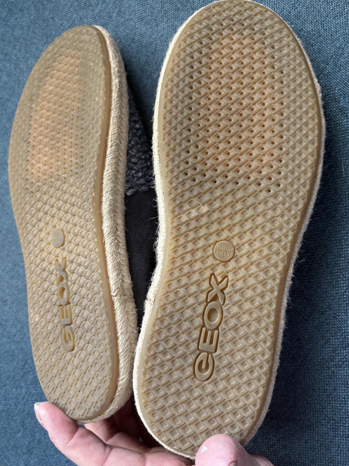 NEW Geox Modesty Blue Suede Textile Espadrille Flats, Size 6, MSRP $150