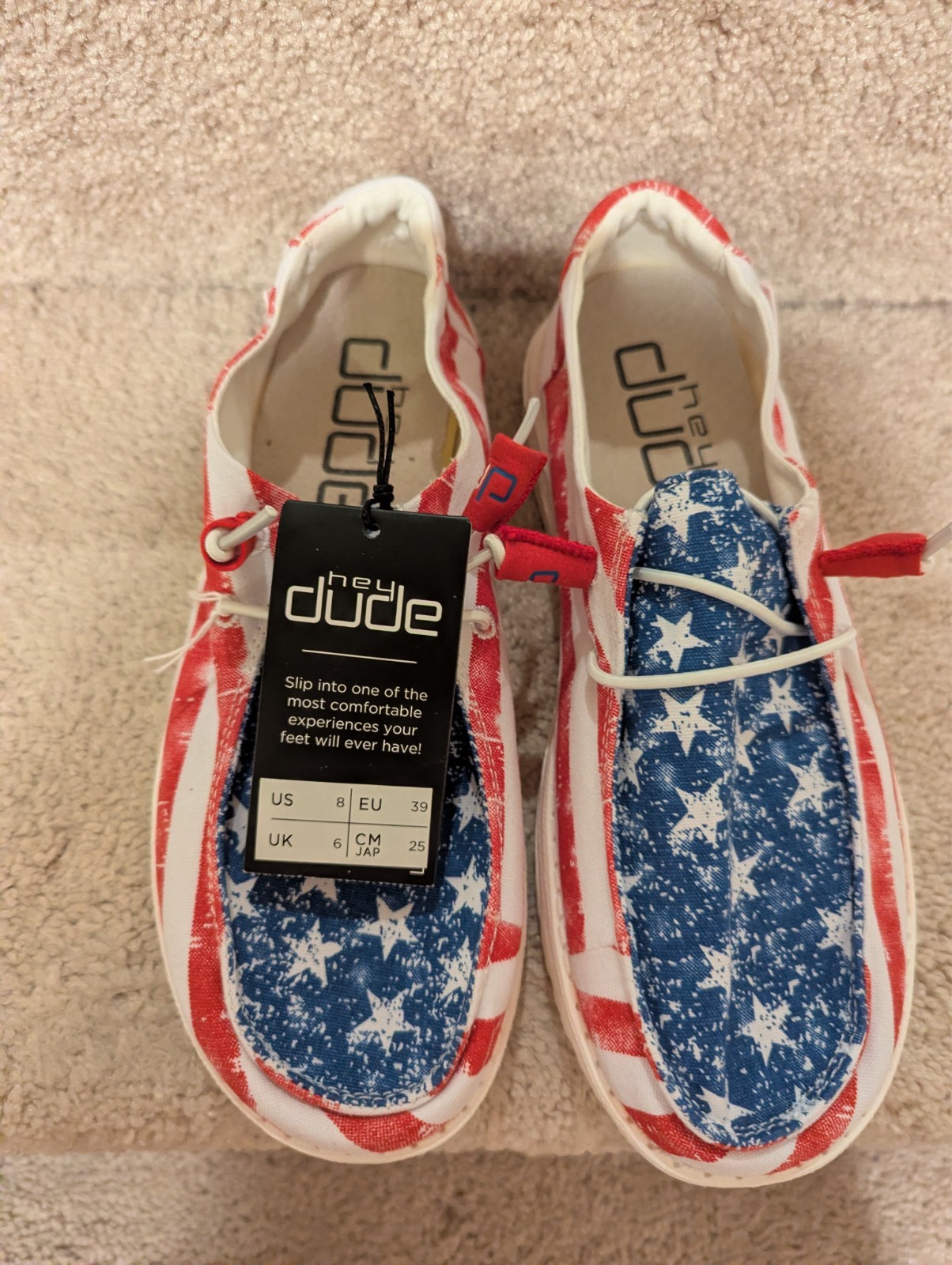 Hey Dude Women’s Wendy Star Spangled Shoes size 8