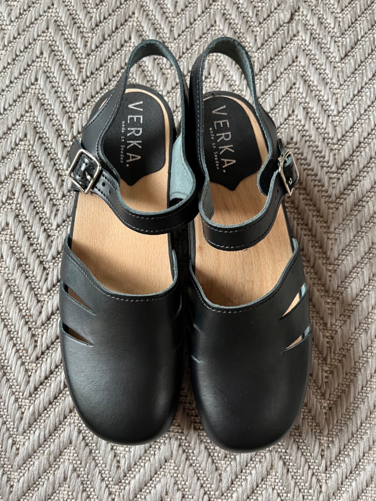 VERKA Clogs LIVLIG Swedish Comfort Clogs Size 41 US 10-10.5 Leather BLACKBERRY