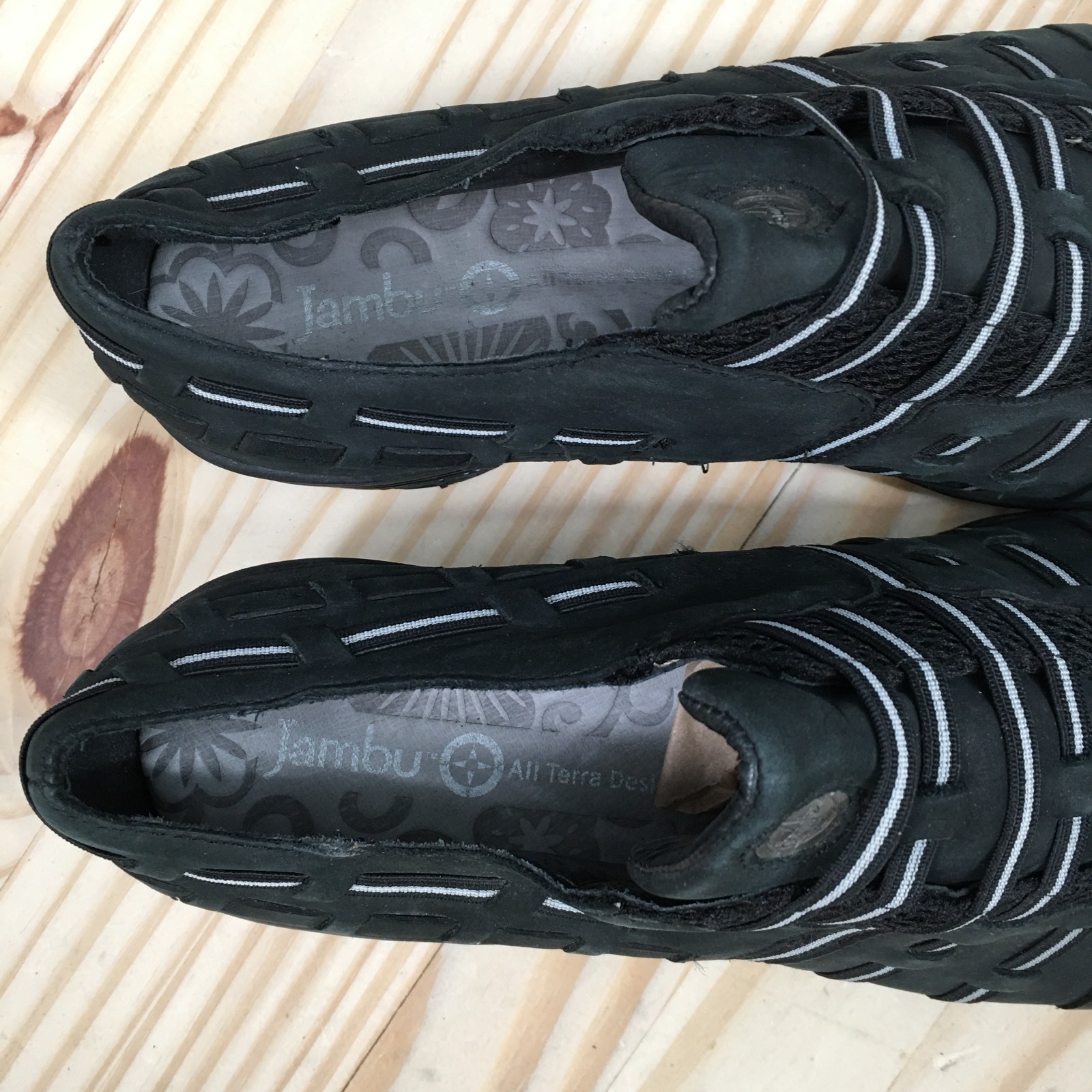 JBU By Jambu Shoes Womens 8 M All Terra Design Walking Wedge Slip Ons Black