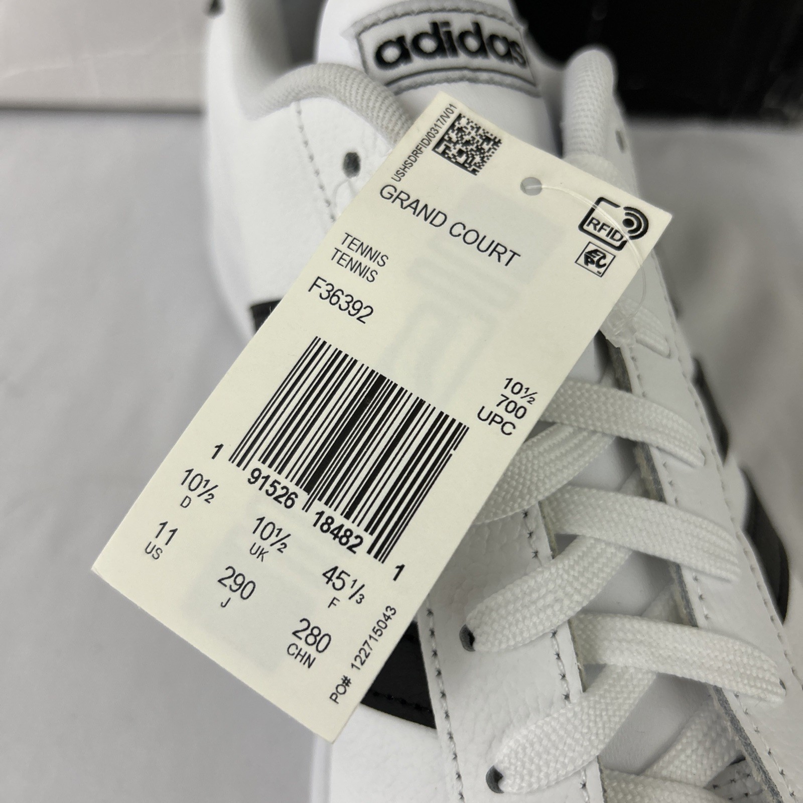 adidas Men’s Grand Court, Black/White, 11 M US F36392 – NEW! (7)