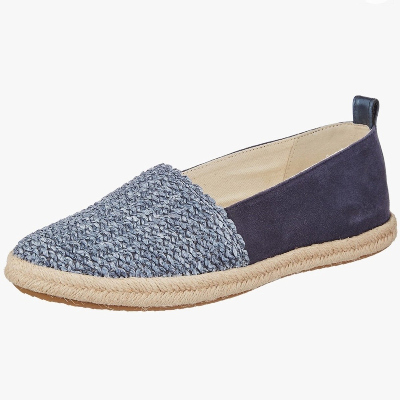 NEW Geox Modesty Blue Suede Textile Espadrille Flats, NEW, Size 5, MSRP $150