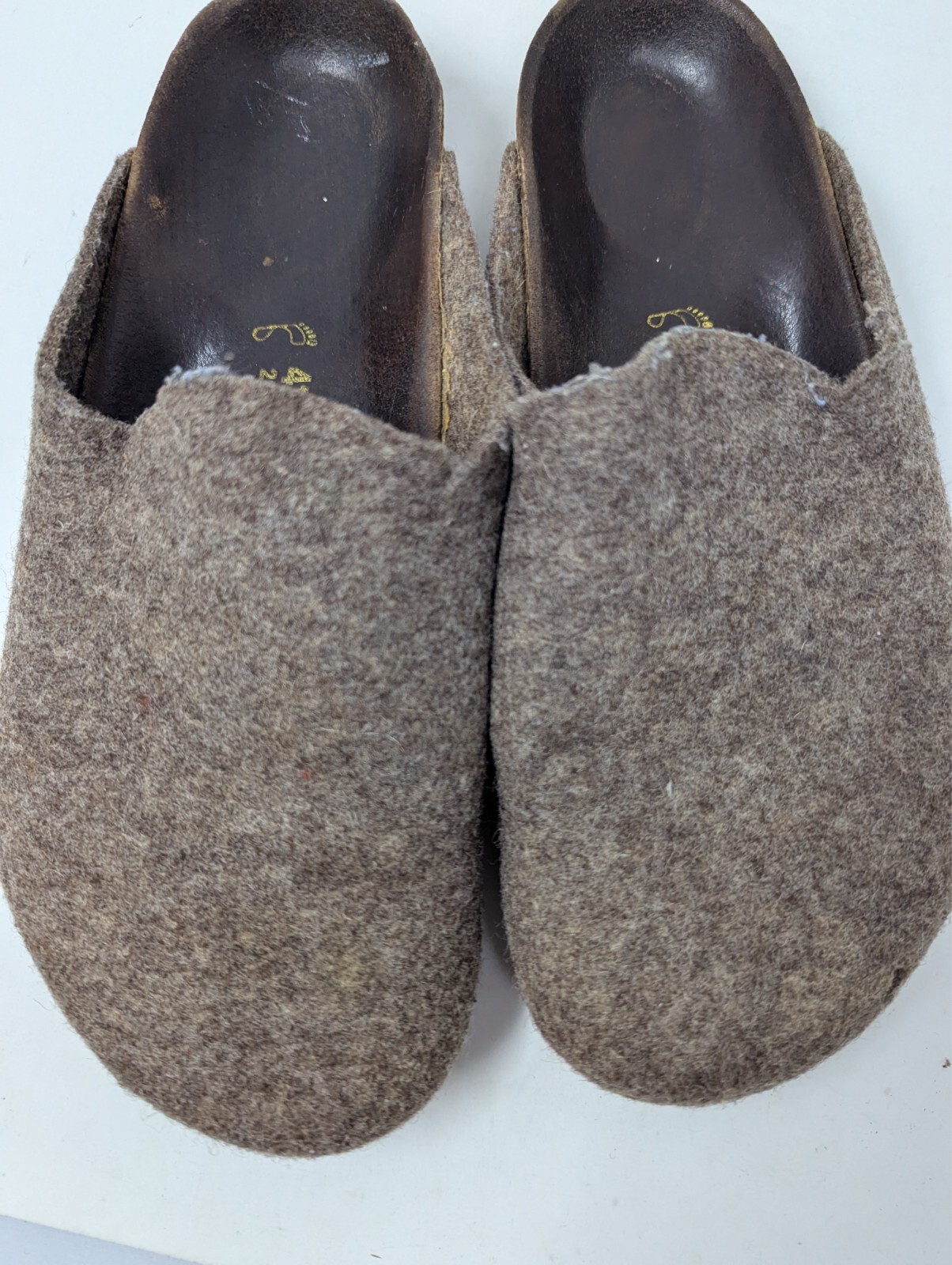 Birkenstock Amsterdam Brown Clogs Felt Mule Slip Ons EU 43