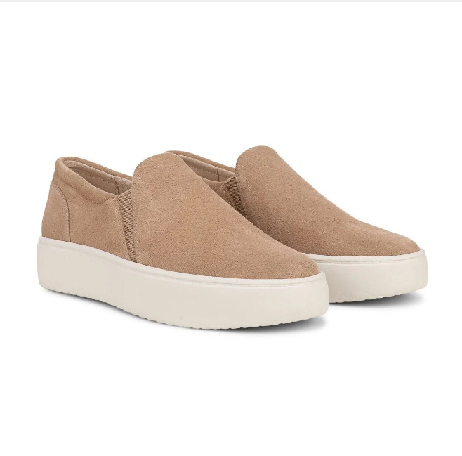 NEW VIONIC Ellen Platform Slip On Sneaker, Desert Sand Suede