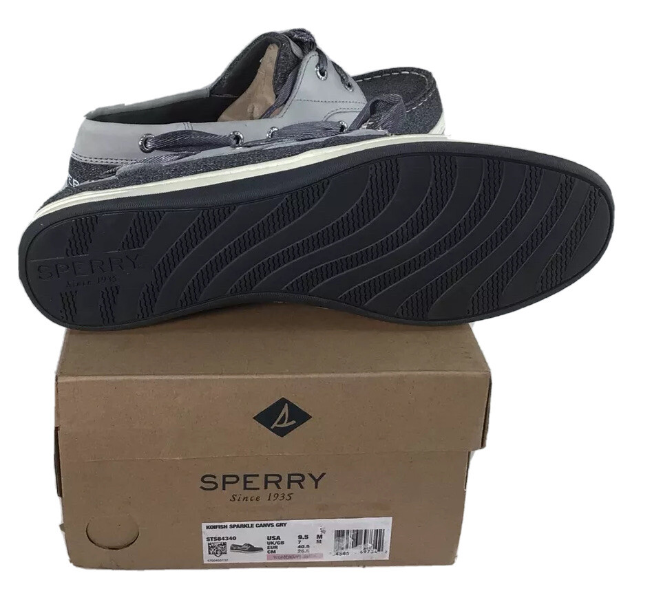 Sperry – Koifish Sparkle Chambray Boat Shoe Grey Womens Size 9.5M