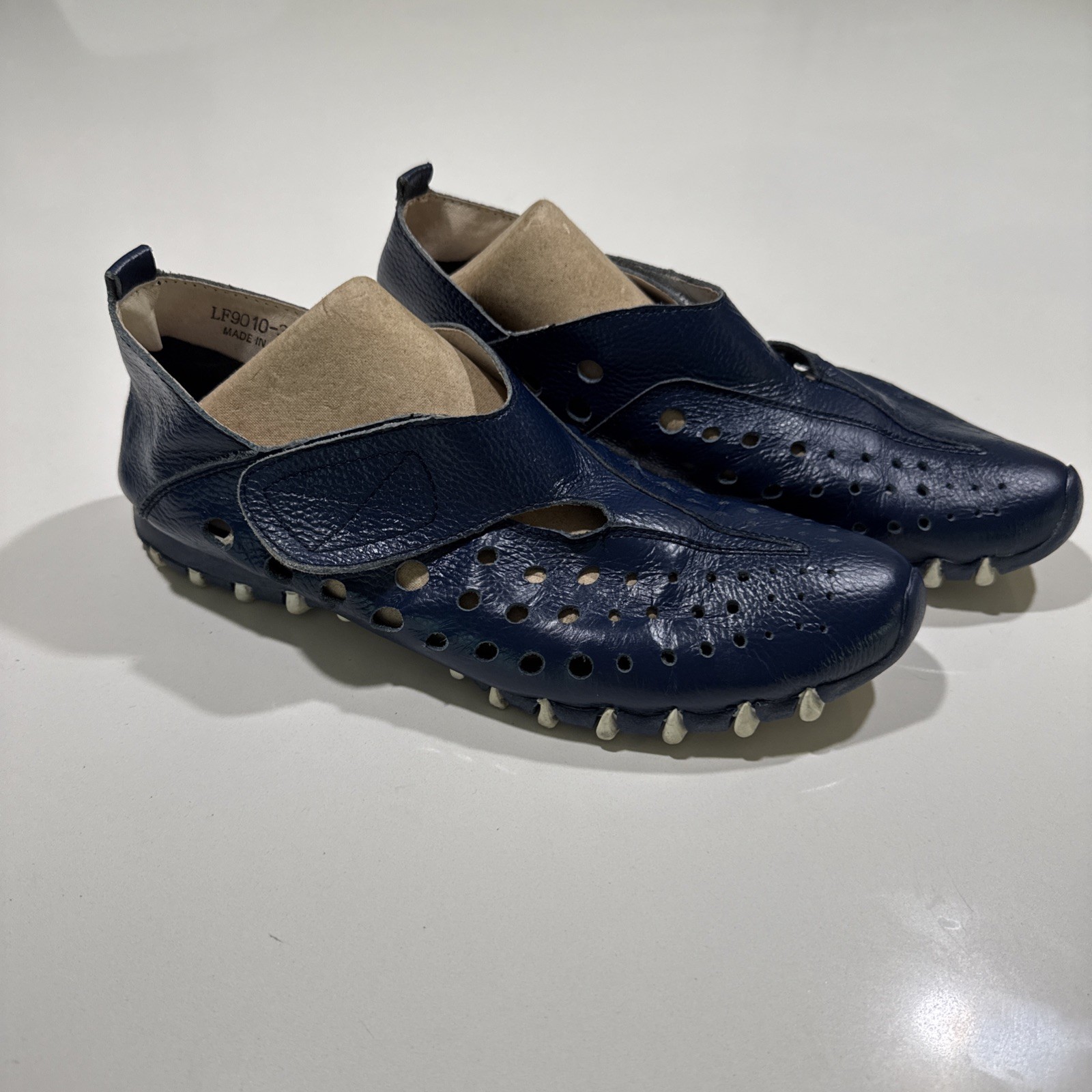 LITFOOT Women’s Blue Leather Shoes for Golf & Walking LF9010-3 EUC Sz 39 US 8.5