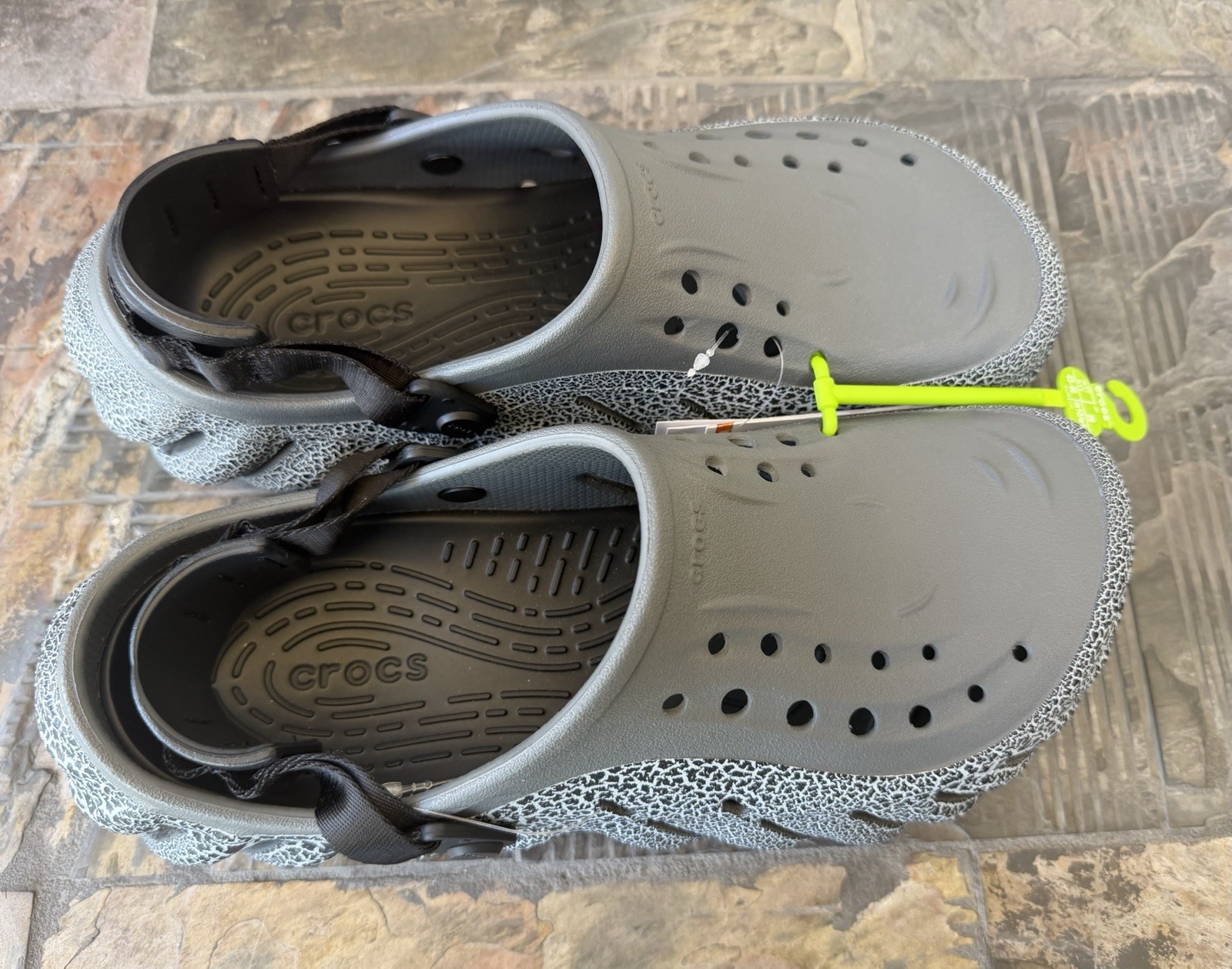 Size 11 – CROCS Echo Crackle Mens Womens Clog Slate Grey 211630-0DA