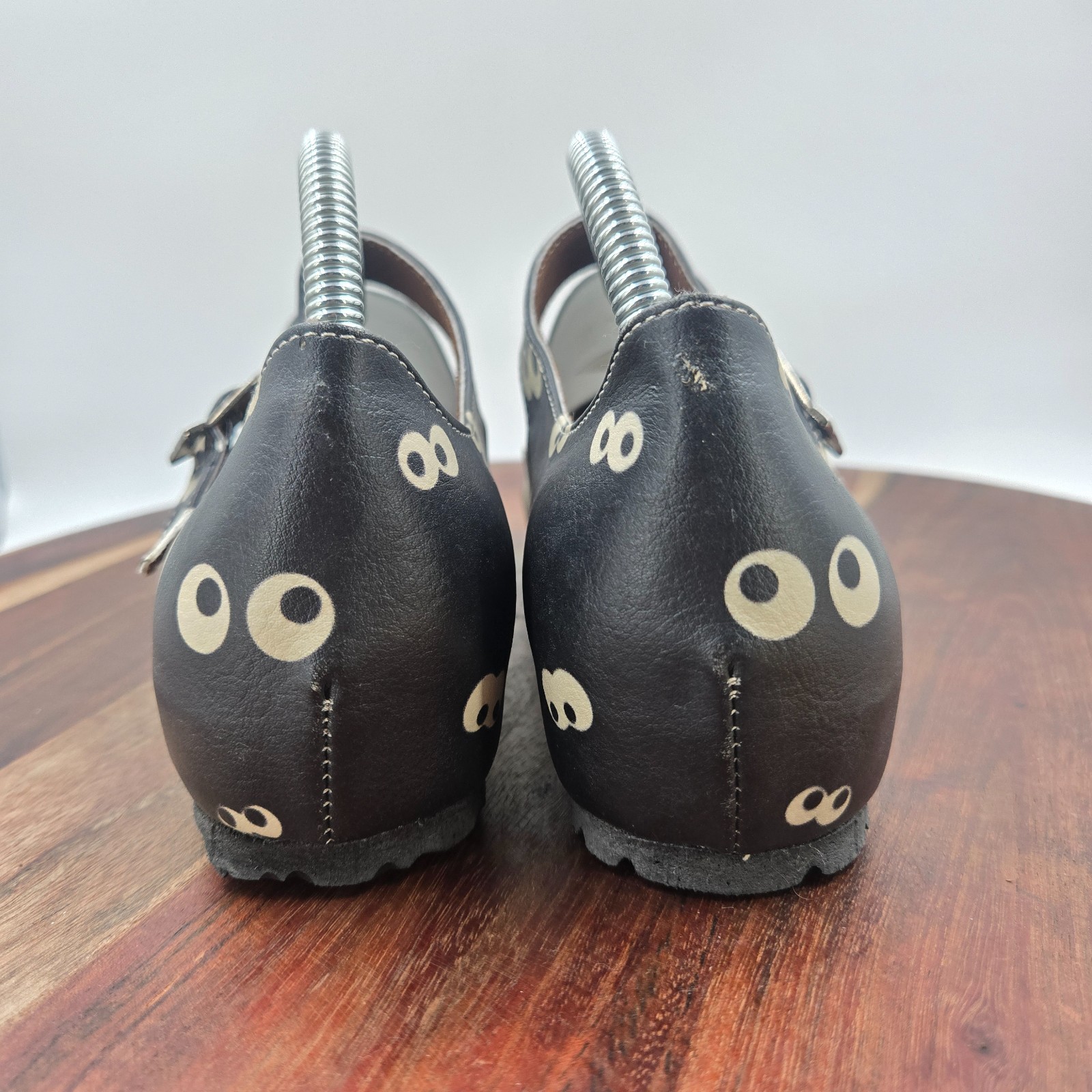 Goby Mary Jane Shoes Womens 39 / 8.5 Black Beige Vegan Halloween Skeleton Loafer