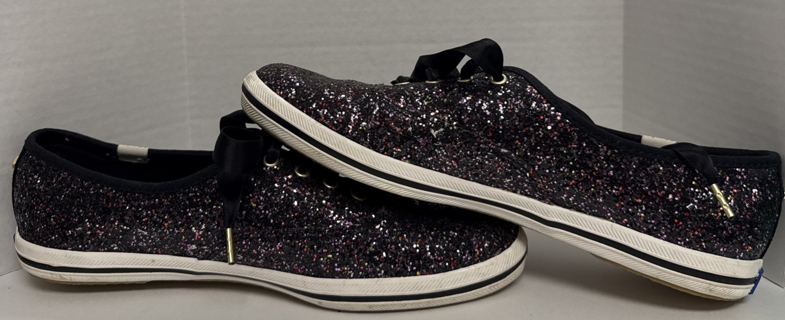 Kate Spade X Keds Sneakers Women’s Size 8 Deep Purple Glitter