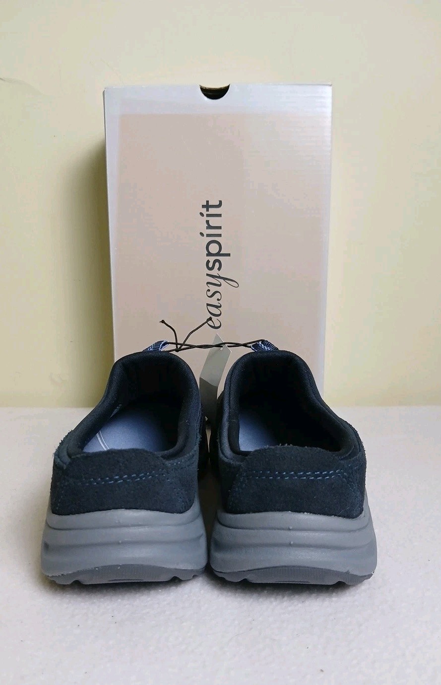 Easy Spirit Argyle Cushioned Walking Clog Slip-On Shoes Navy 9M NWB