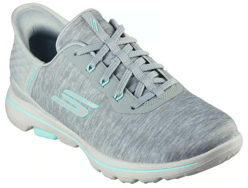NEW WOMENS SKECHERS SLIP INS GO GOLF WALK 5 SLIP INS Gray Aqua MESH Shoes