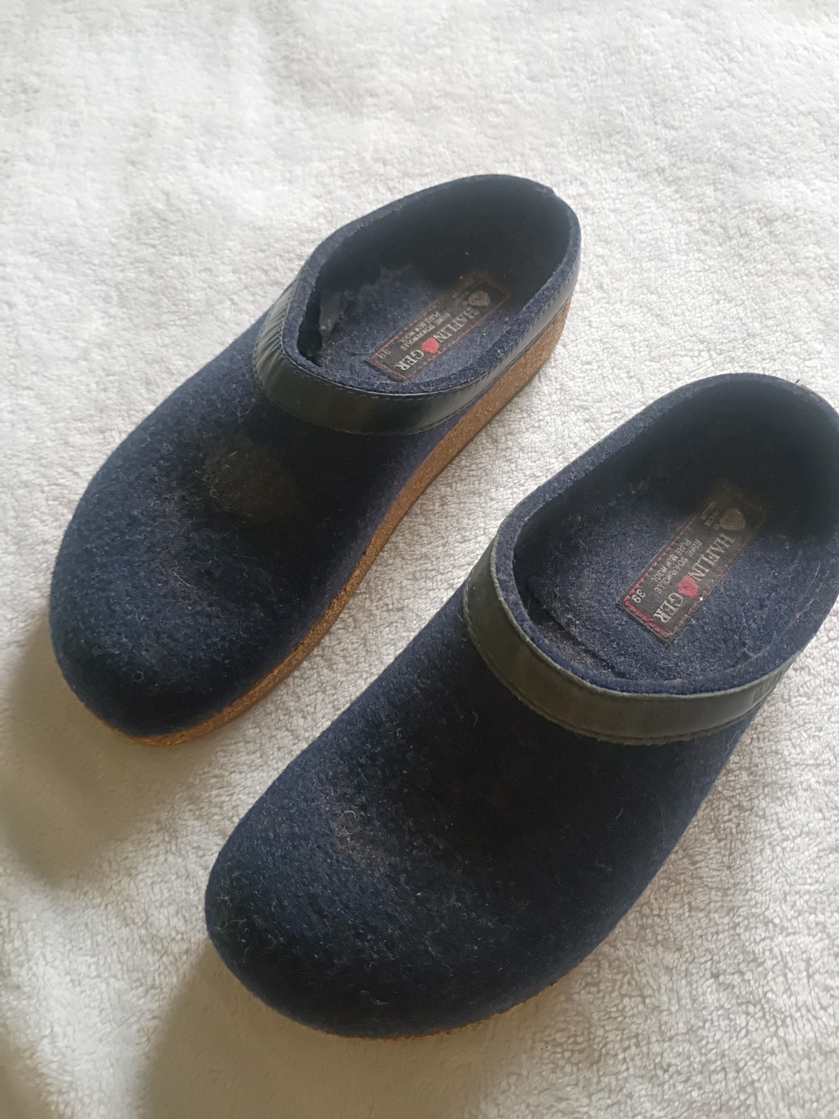Haflinger 39 Wool Clogs Blue