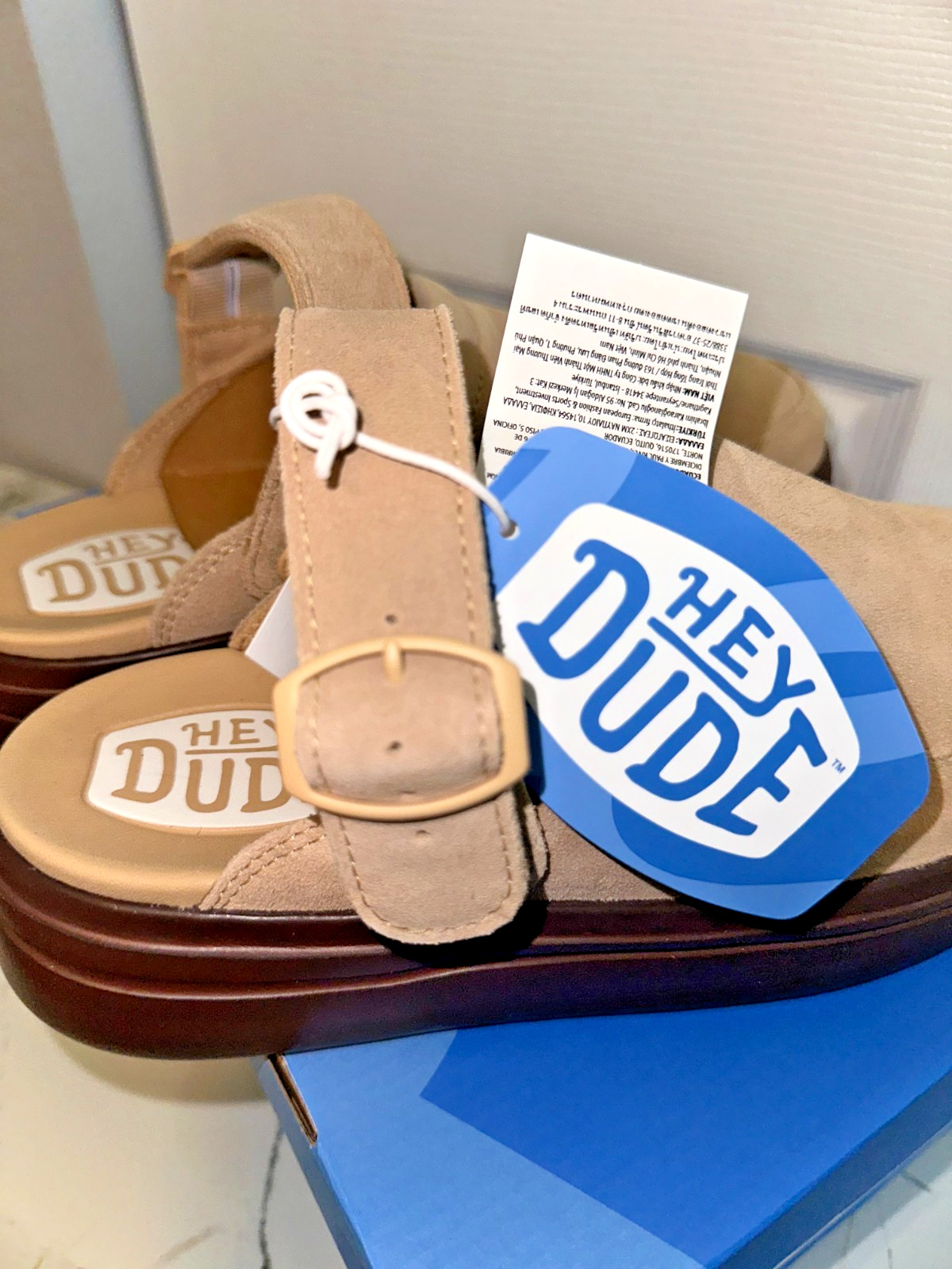 Hey Dude Austin Lift Clog Sesame Multi Suede Women’s Size 10 NWT