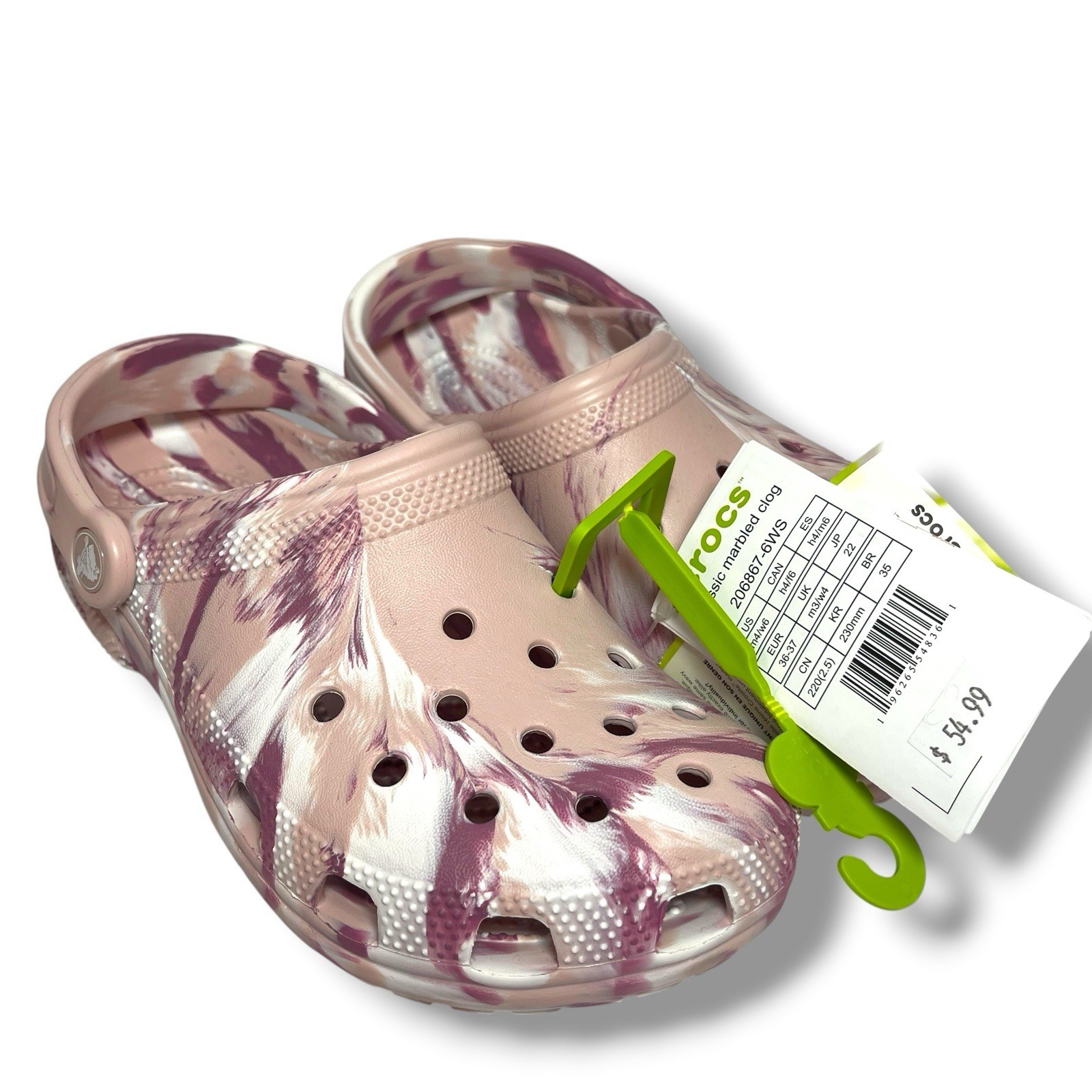 NEW Crocs Classic Pink Marbled Tie-Dye Clog Quartz/Multi Men’s 4, Women’s 6