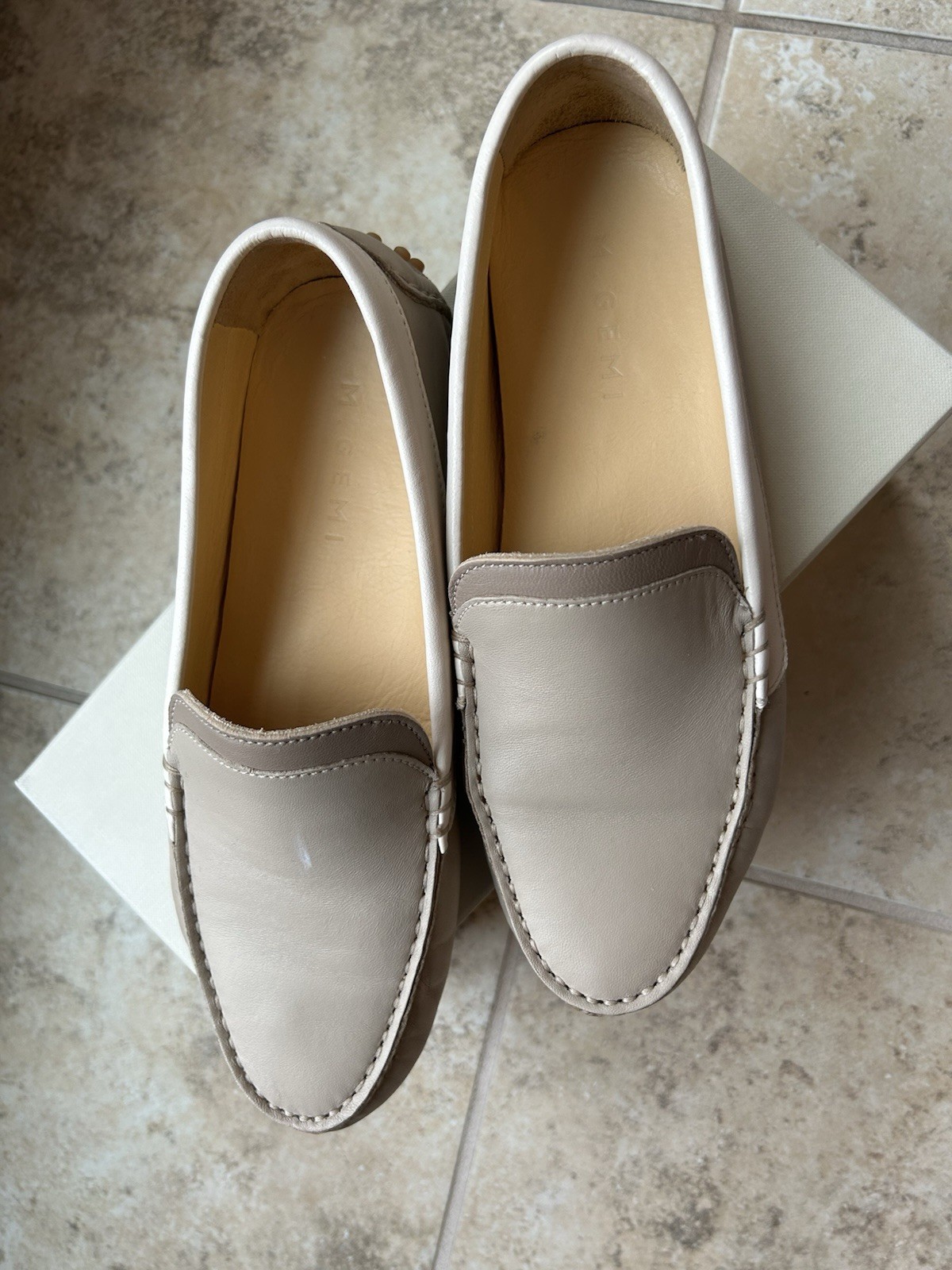 M.Gemi Italian Women’s Felize Driver, 2-tone Khaki & Cream, Sz EU 38/US 7.5