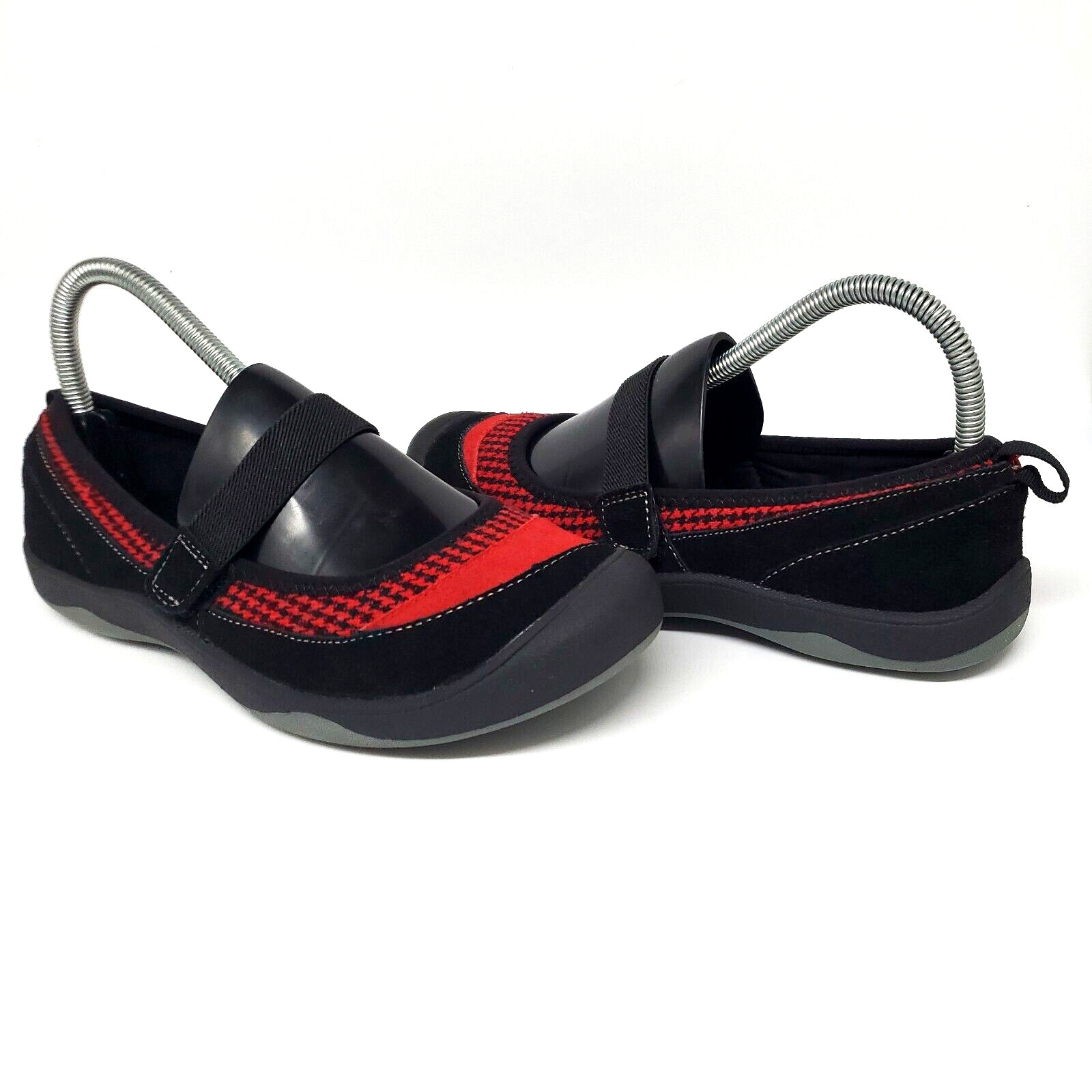 Terrain by Khombu Ingrid Red/Black Leather/Fabric Hiking Walking Shoes Size 8M