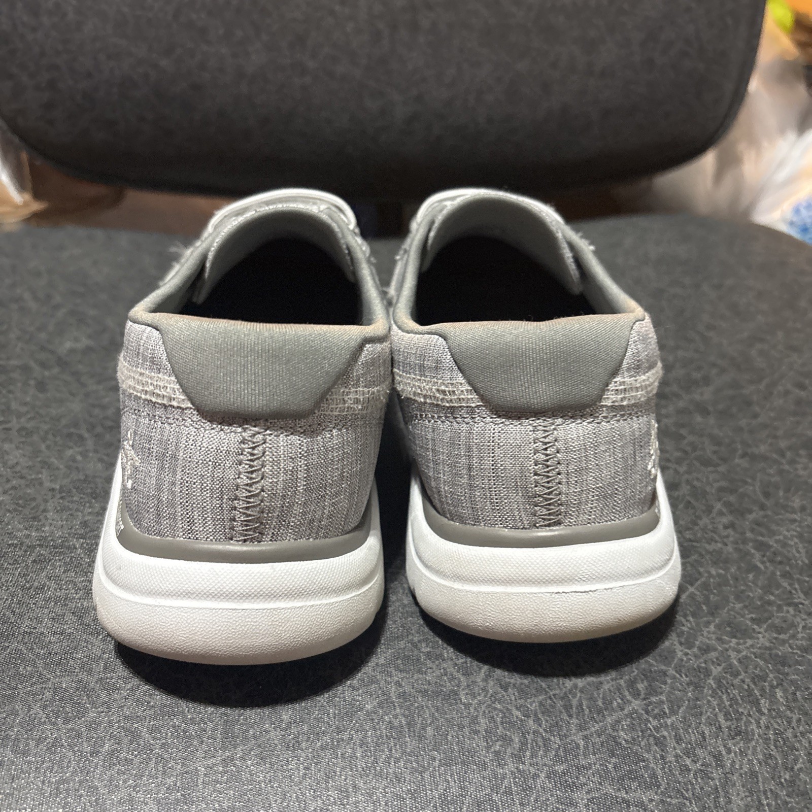 Skechers Women Sz7.5 Grey Light Shoes Slip-On Dress Sneakers Comfort Golf Boat