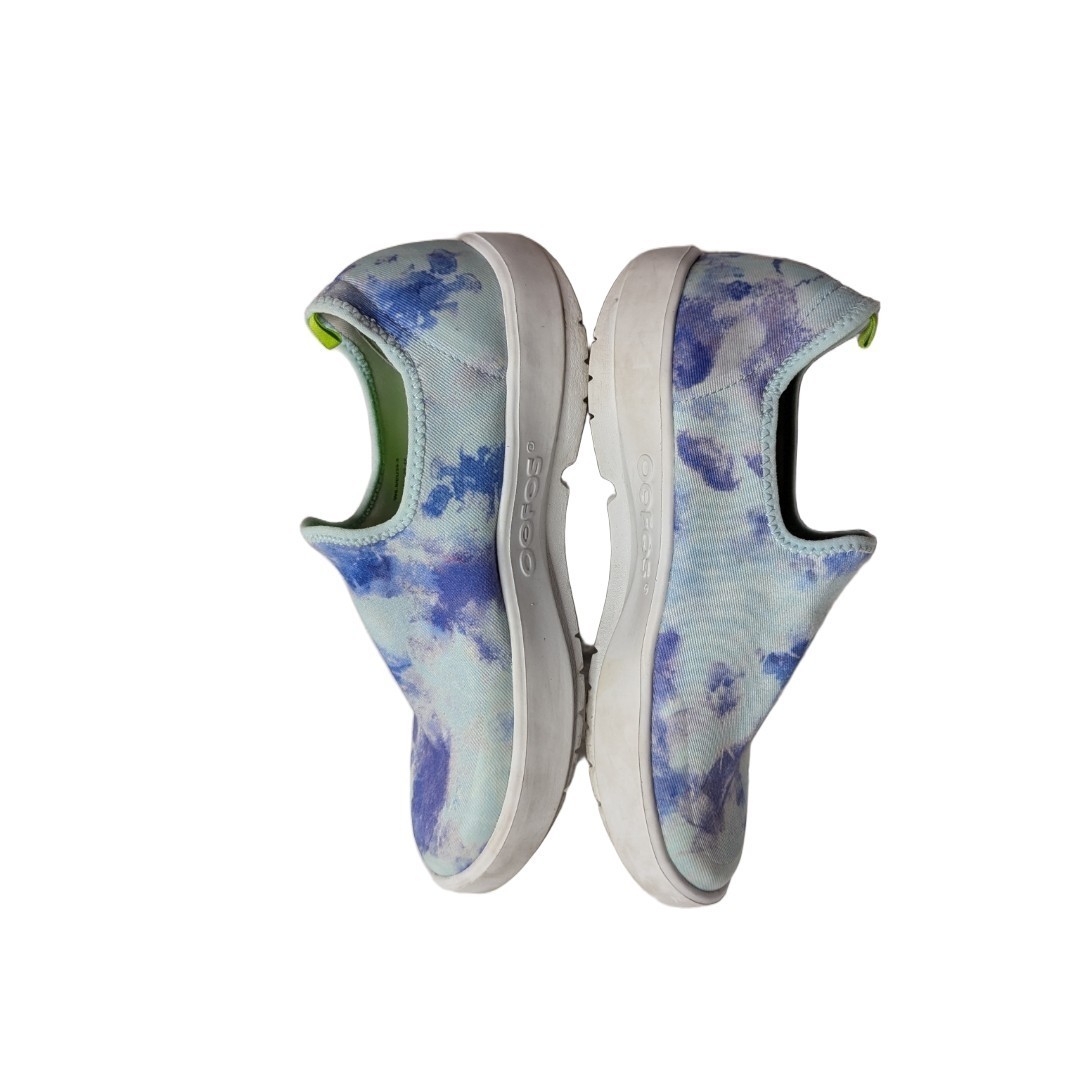 OOFOS OOmg Eezee Low Women Blue Tie-Dye Casual Slip-On Recovery Shoes Size 8.5