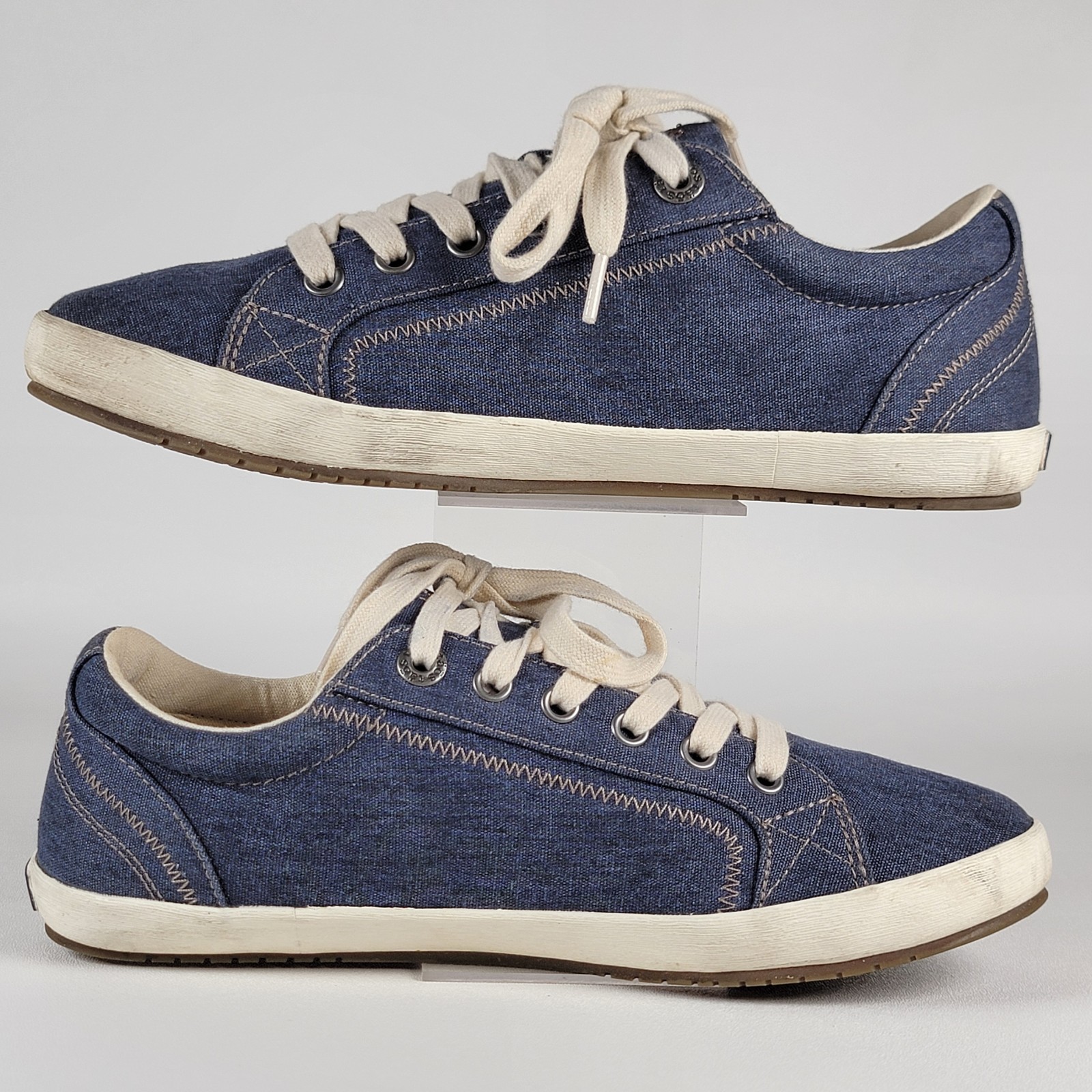 Taos Star Washed Blue Canvas Low Top Sneaker Flats Women’s US 8 W
