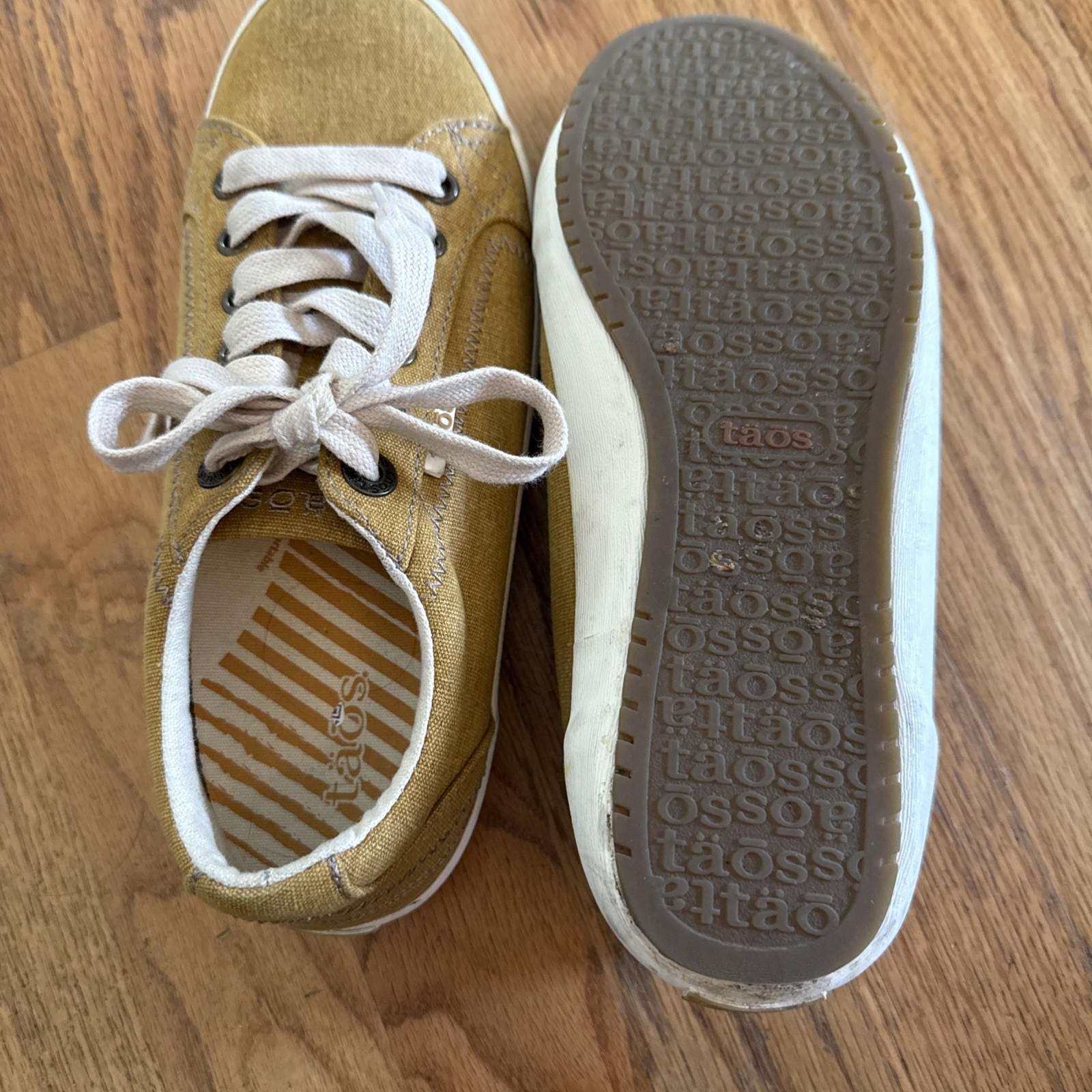 Taos Star Sneakers Golden Yellow Washed Canvas Worn Once-7