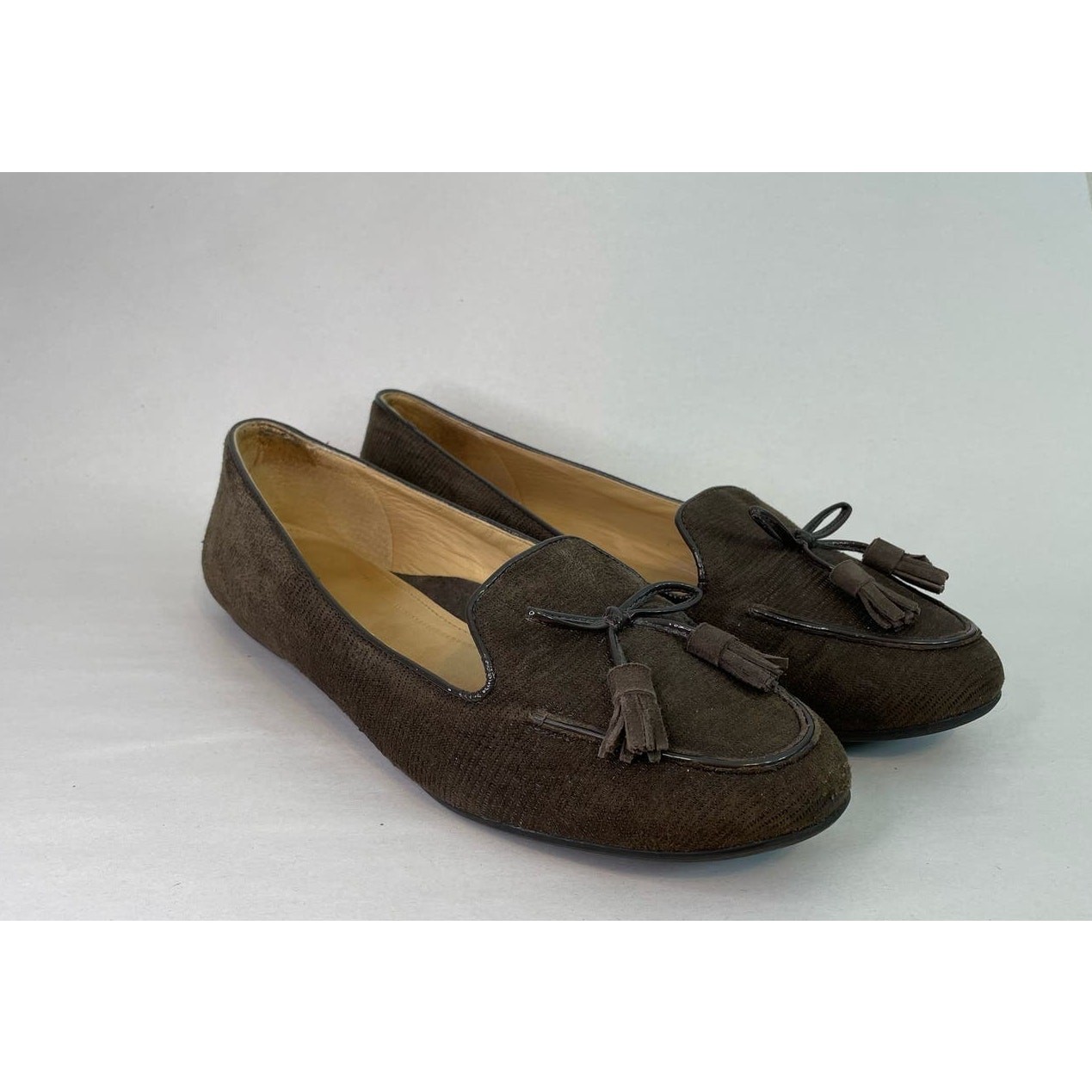 Nurture Loafers Size 10M Brown Leather Bow Tie Slip On Comfort Officecore NWOT