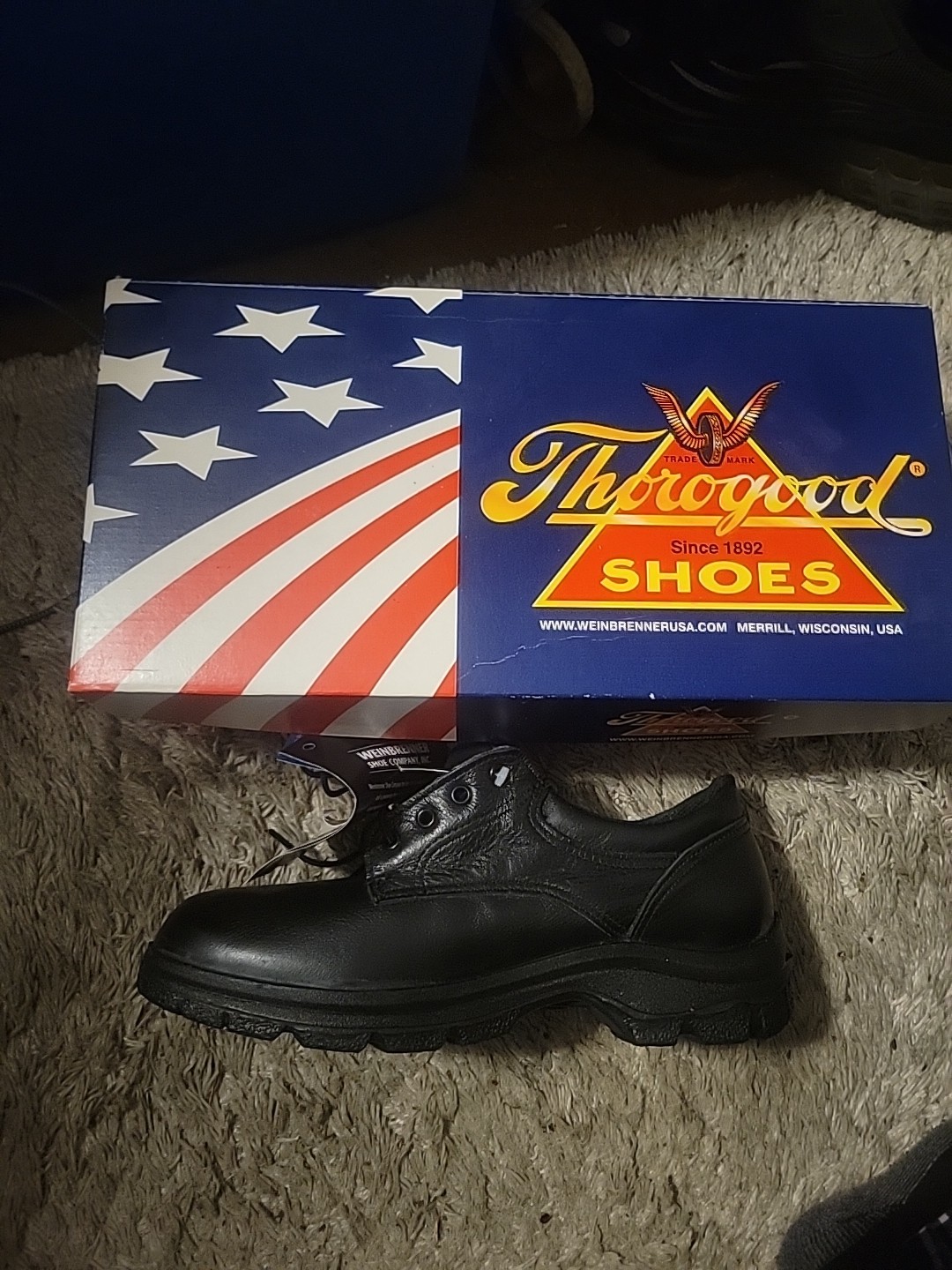 Lady Thorogood Women’s Black Leather Work Shoes 534-6905 Made USA Sz 1 1W NEW