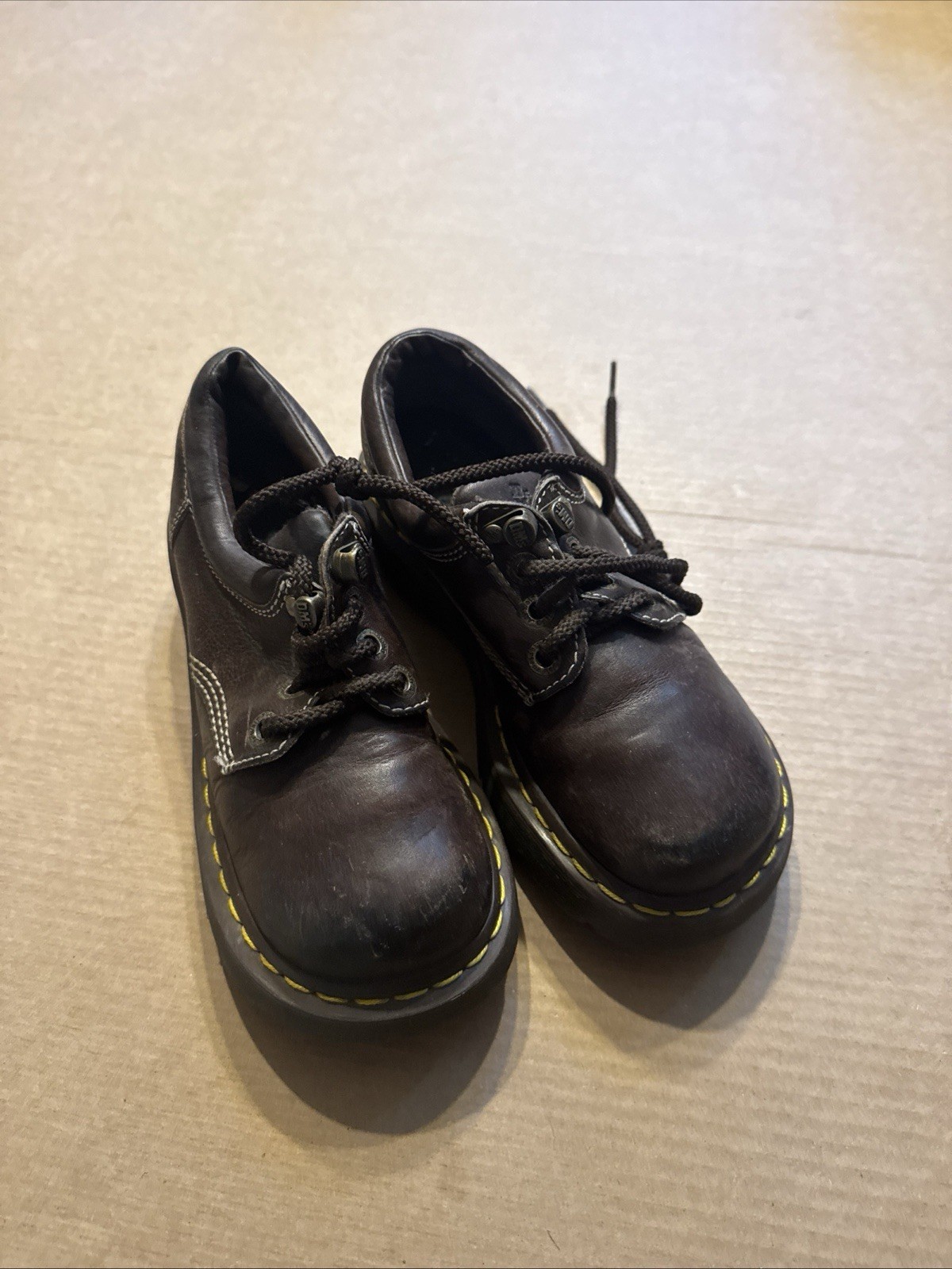 Dr. Martens 8053 Crazy Horse Leather Shoes in Dark Brown Women’s 6