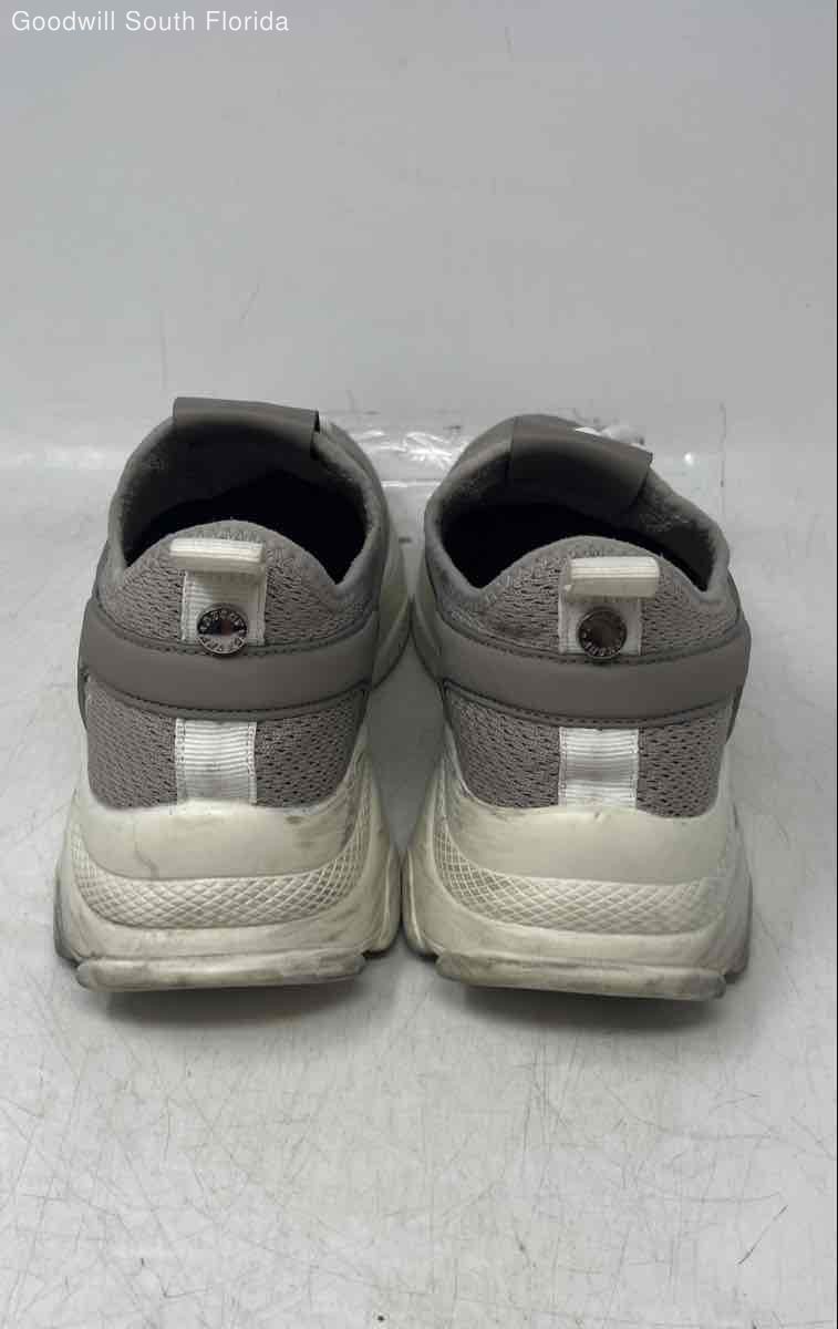 Dnsny Womens Allie Gray Ivory Round Toe Drawstring Sneakers Shoes Size 8 M