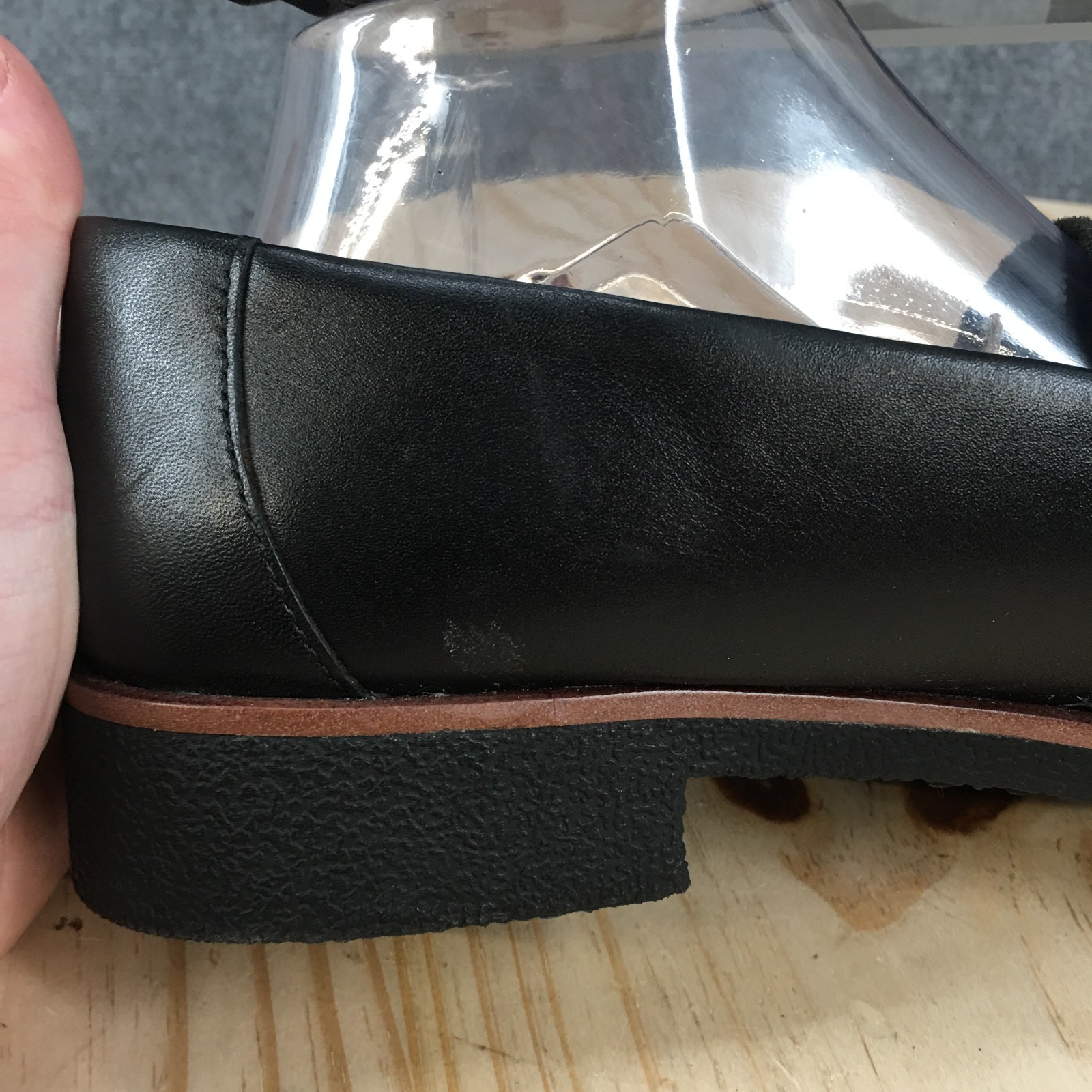 Clarks Griffin Sail Shoes Womens 10 M Casual Slip On Plaid Loafers Black Leather