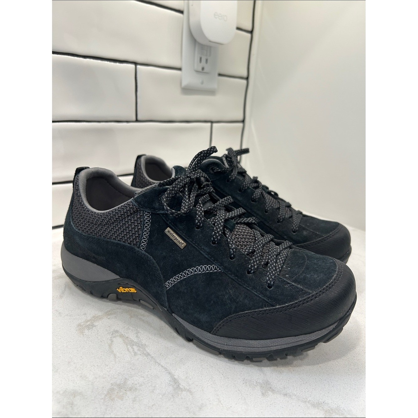Dansko Paisley Waterproof Sneaker EU 38 Gray Suede Leather Vibram Hiking Comfort