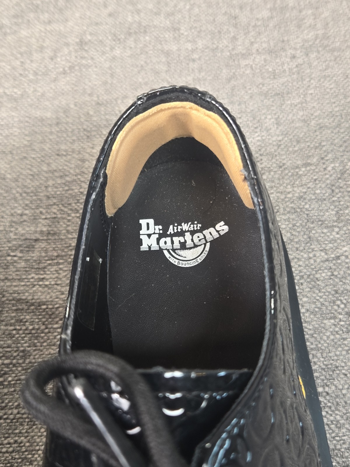 DR Martens Women’s Sz 6 Leopard Emboss Patent Leather 1461 27136 PLATFORM Shoes