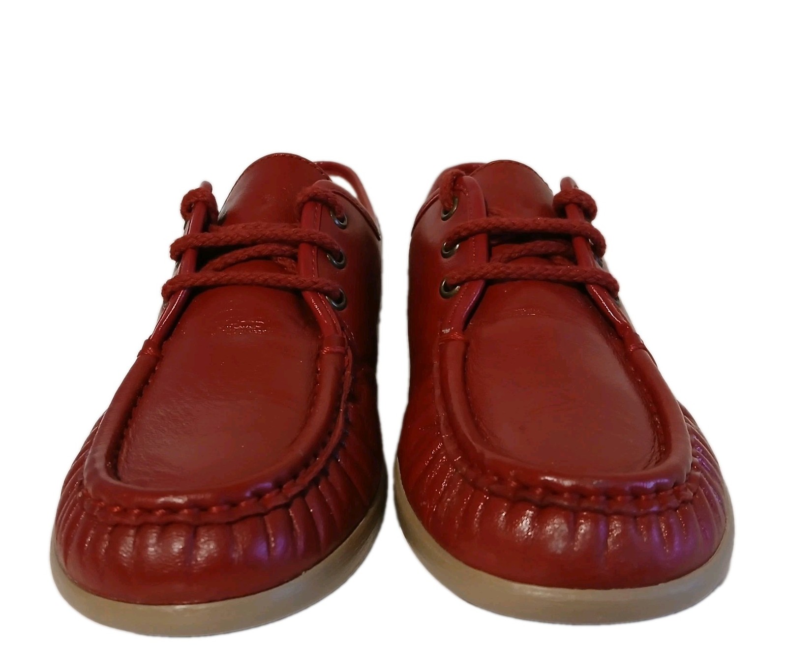 SAS Siesta Handsewn Leather Lace Up Moccasin Shoes Women’s 9 N Red Comfort USA