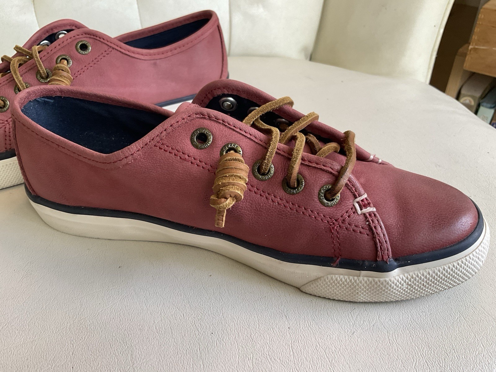 Sperry Top-sider Sea Coast Pink Salmon LeatherBoat shoes Sneakers Womn’s Sz. 7.5
