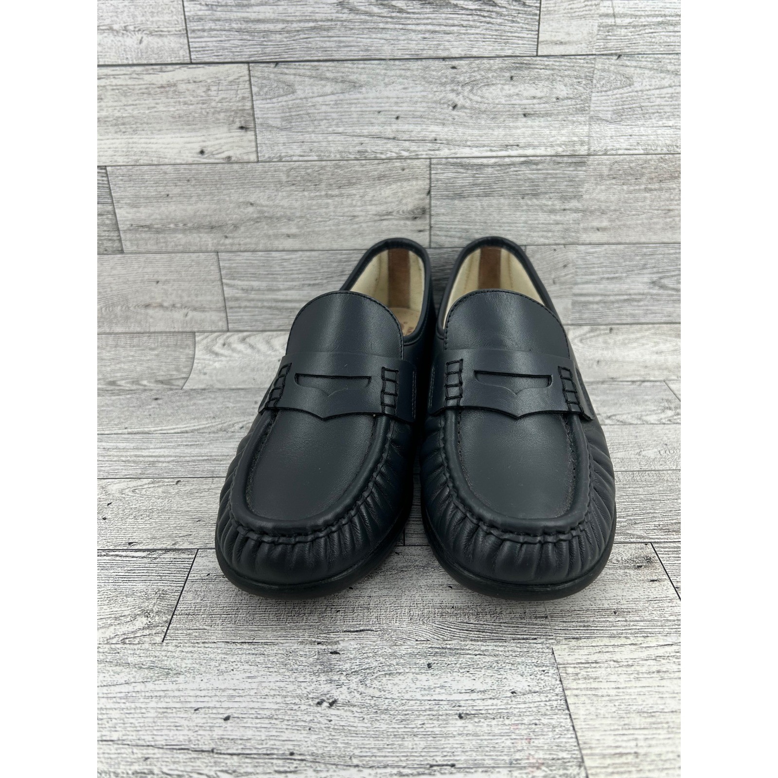 SAS Shoes Genuine Handsewn Black Leather Loafers Slip On Comfort Women 8.5