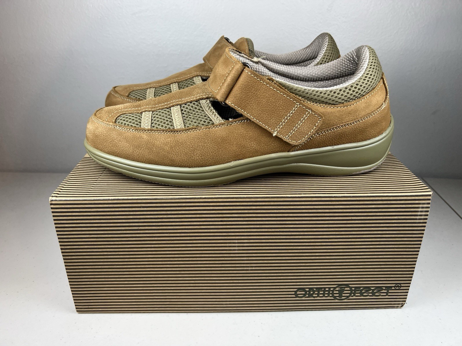 Orthofeet Sarasota Beach Tan Comfort Walking Shoes Womens Sz 11 WIDE Orthopedic