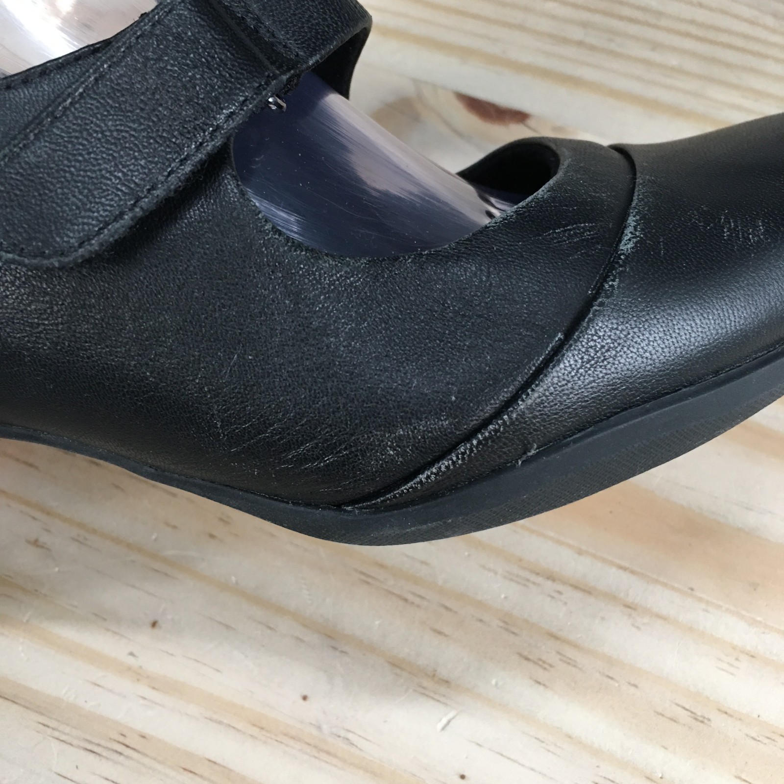 Unstructured By Clarks Shoes Womens 8.5 Wide Mary Jane Black Almond Toe Block