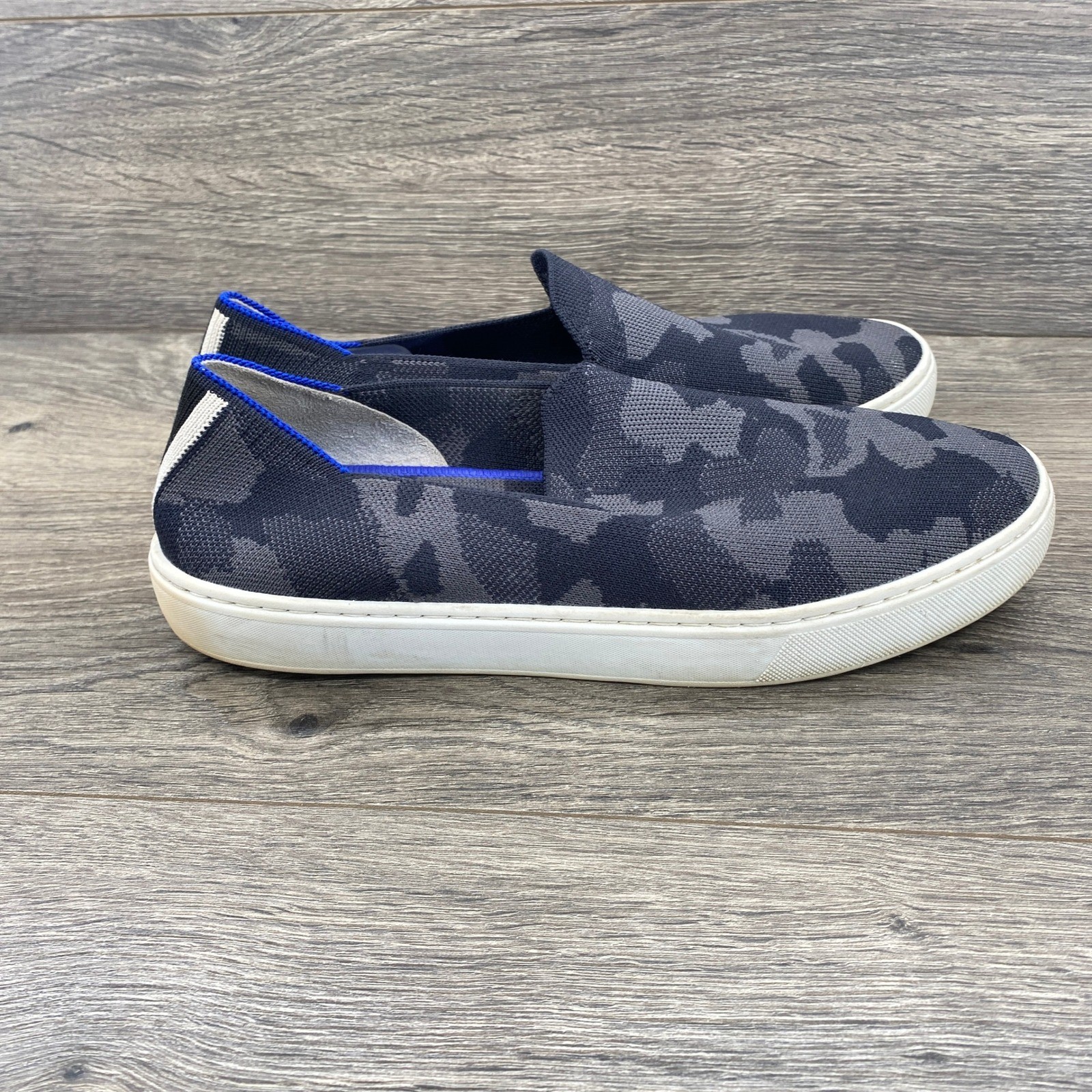 Rothy’s Slip-On Sneaker Womens 10 Grey Camo Knit Sustainable Flats
