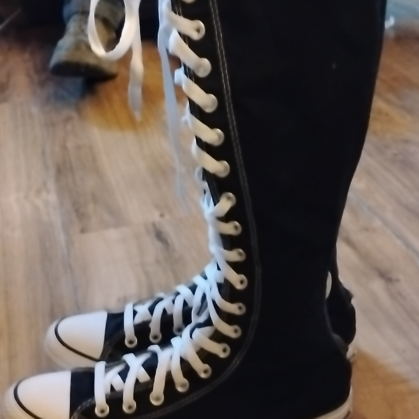 Converse Chuck Taylor All Star XX High Knee High Lace Up Zip Black/White Size 11