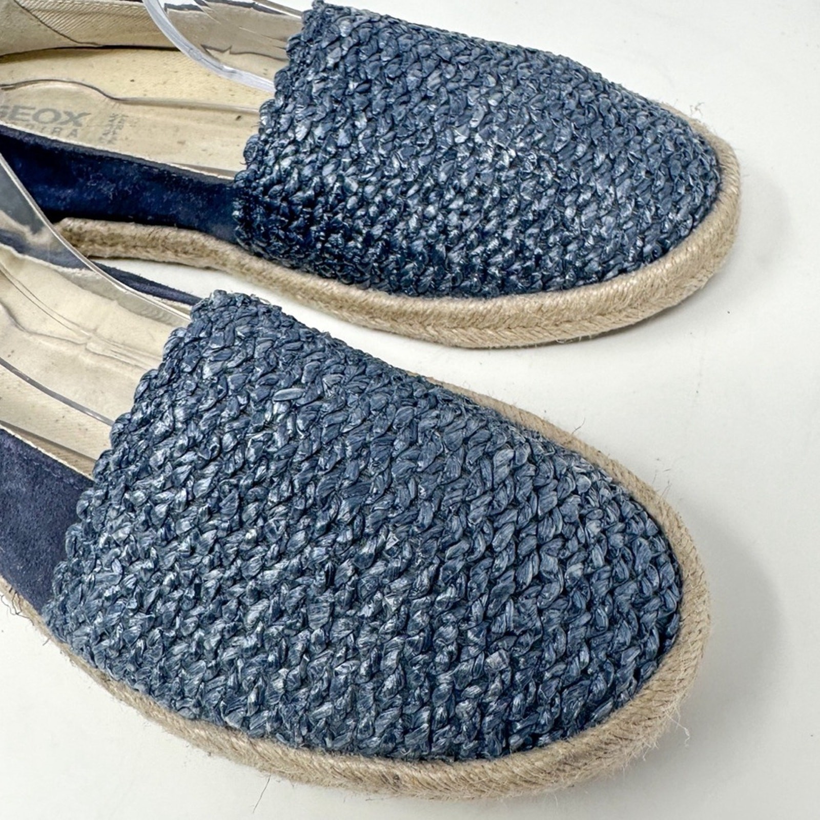NEW Geox Modesty Blue Suede Textile Espadrille Flats, NEW, Size 5, MSRP $150