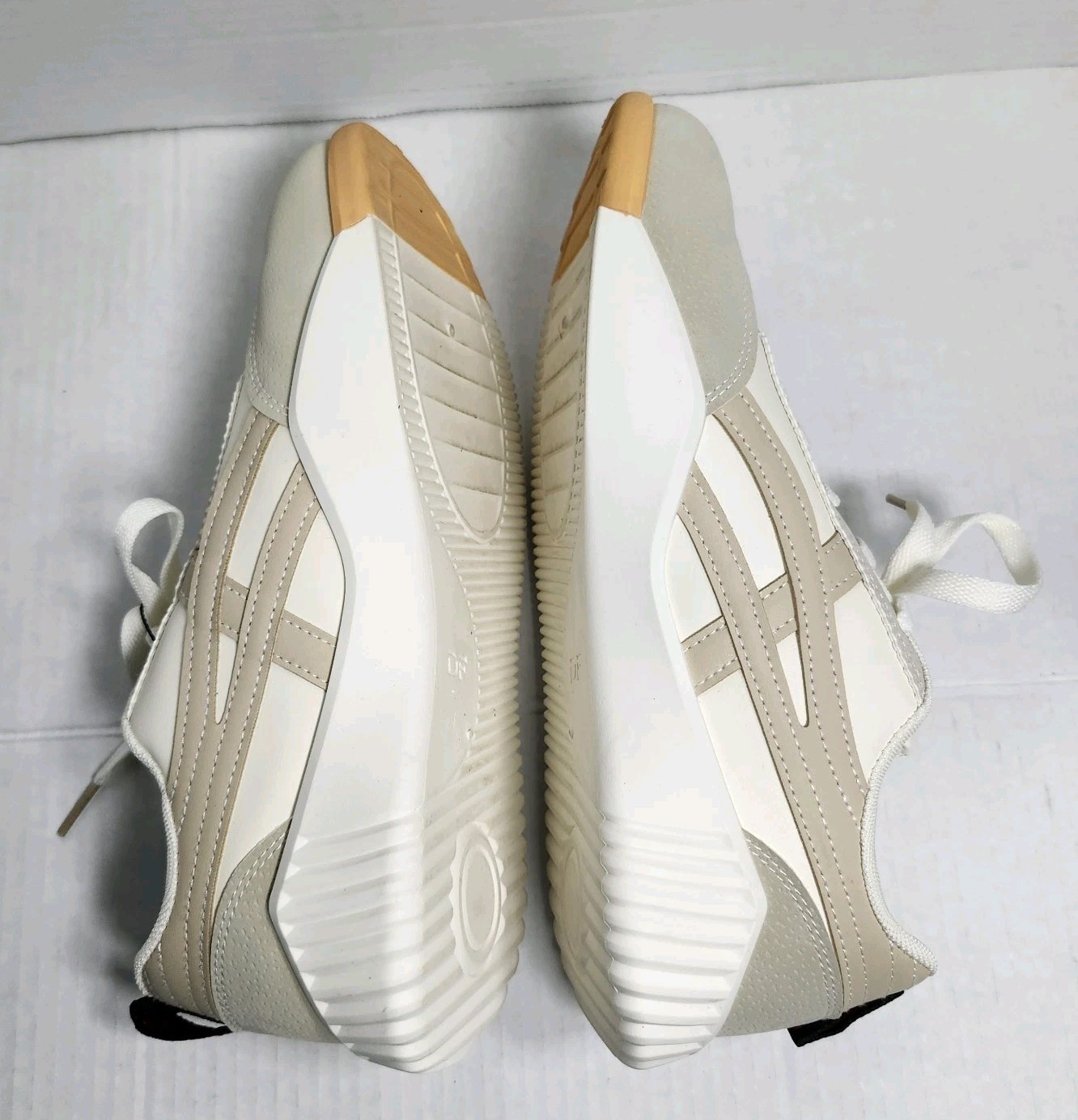 DF De Florance Shoes Womens Sneakers US Size 10 Tan Beige White Made In Italy
