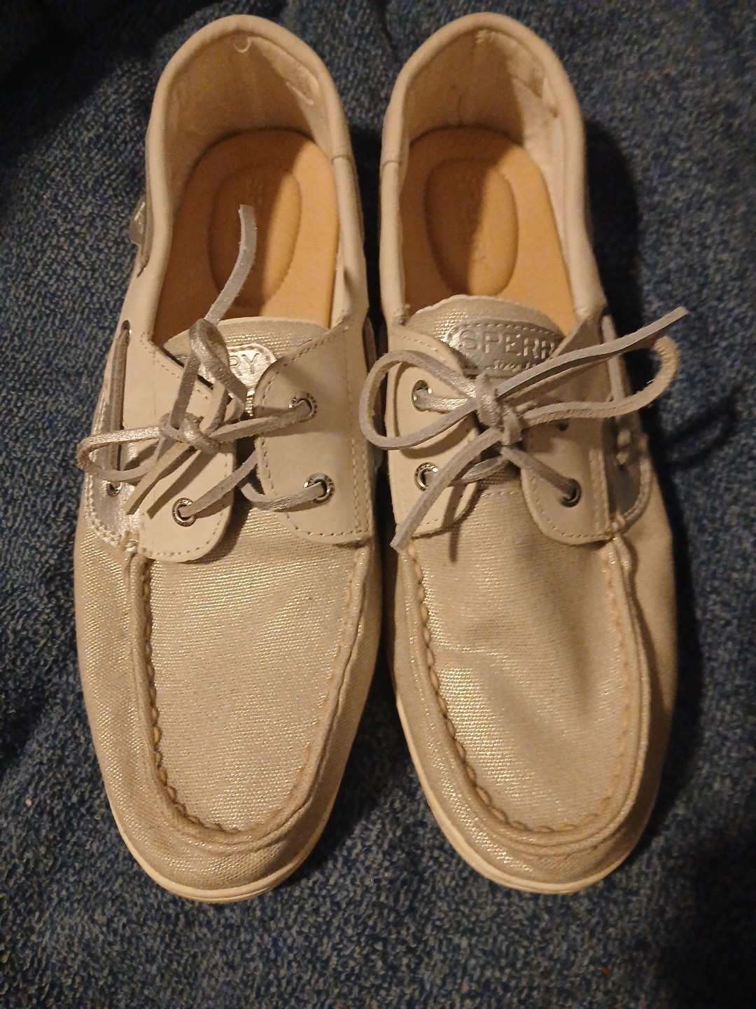 Sperry Top Sider Women’s Koi Fish Sparkle Slip On Flat Bottom Shoes No Box – 11