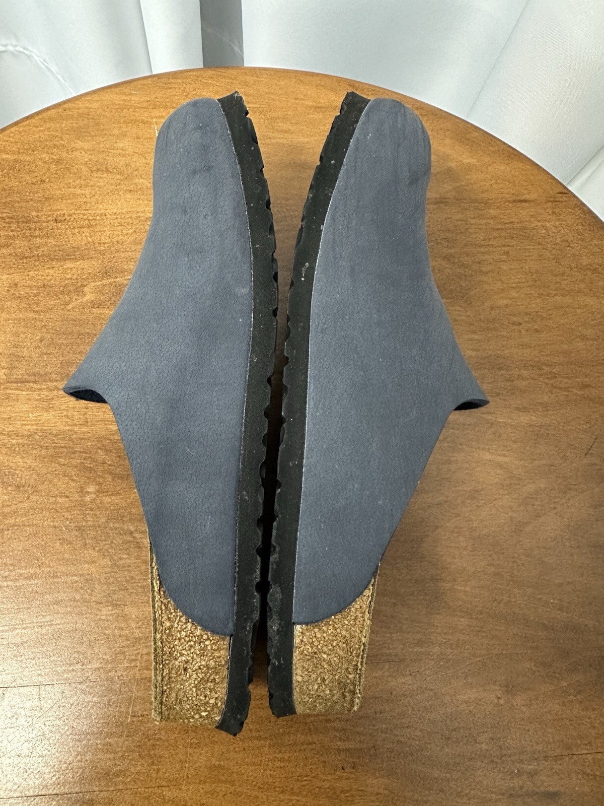 Birki’s Birkenstock Amsterdam Women’s 7 Men’s 5 Navy Blue Suede Flat Clog EUC