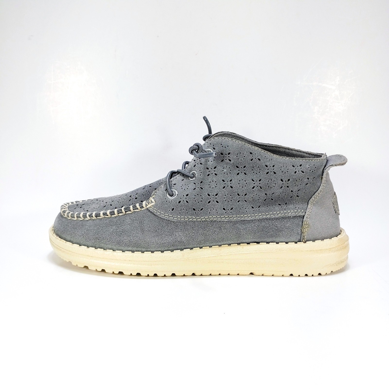 Hey Dude Wendy Mid Suede Boho Womens 6 Grey Suede Slip On Sneakers