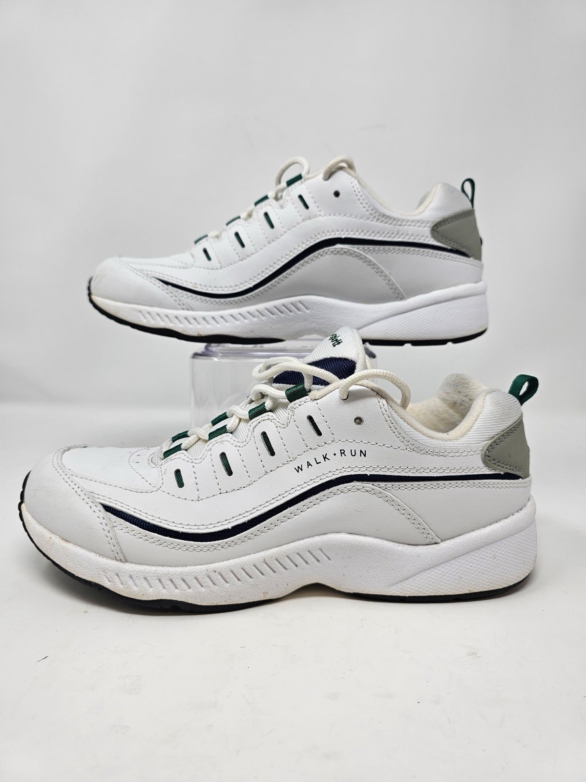 Easy Spirit Womens Romy Walking Shoes, White Navy 7.5N US