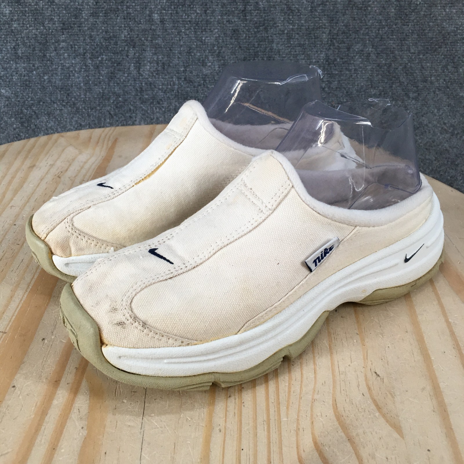 Nike Afterparty Mule Sneaker Shoes Womens 7 Casual Wedge Canvas Beige 302437-141
