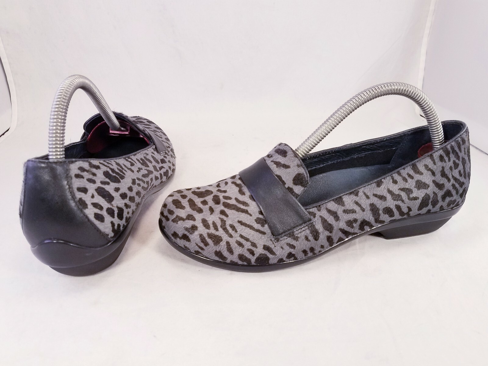 DANSKO PONY HAIR LEOPARD GRAY BLACK LOAFERS SHOES SIZE 36/6