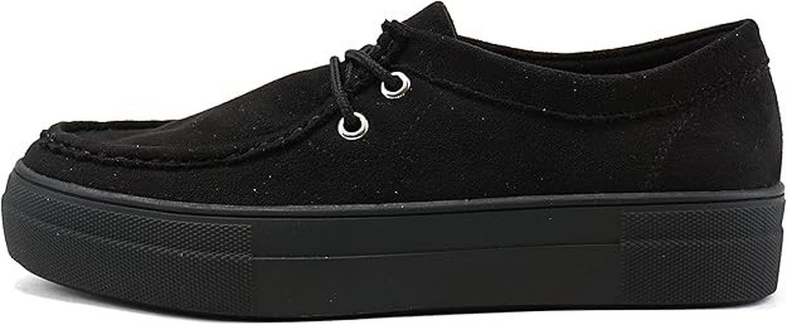 Women Black Suede Slip on Platform Sneakers Comfort Casual Flats Shoes Soda 6.5