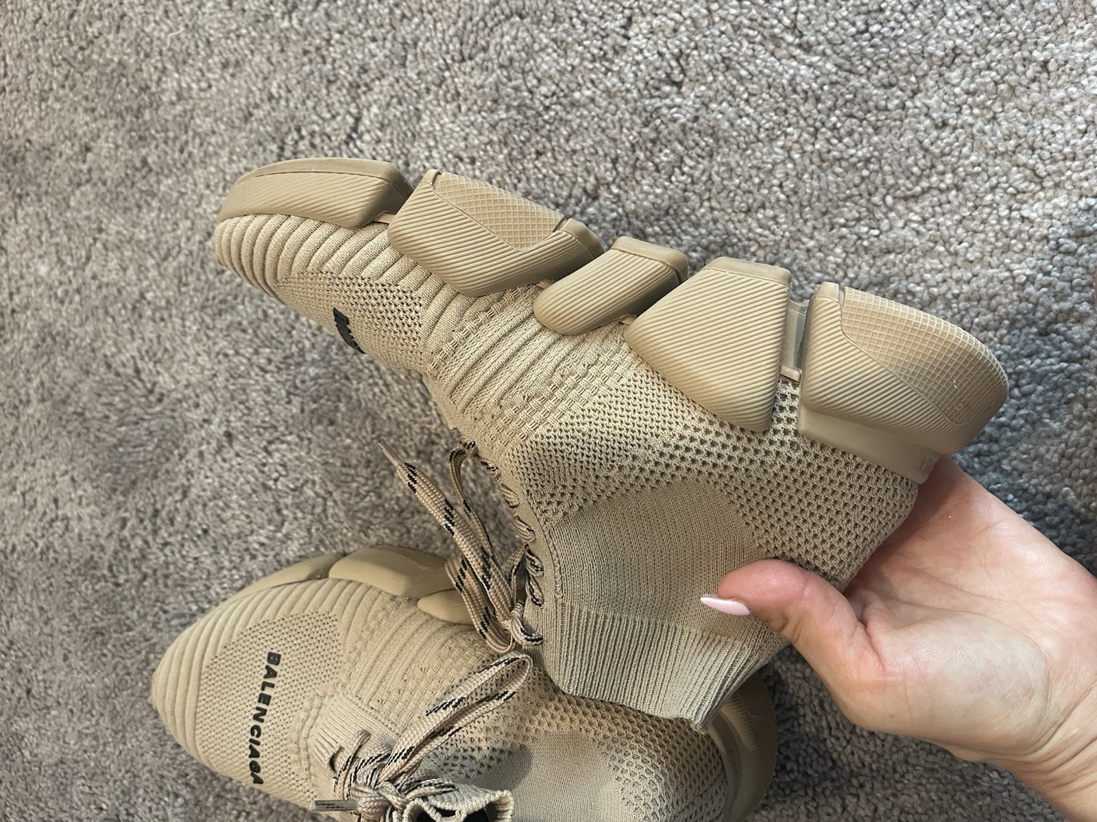 BalenciagaSpeed 2.0 Textured Logo High Top Sneaker Women’s size usa 6