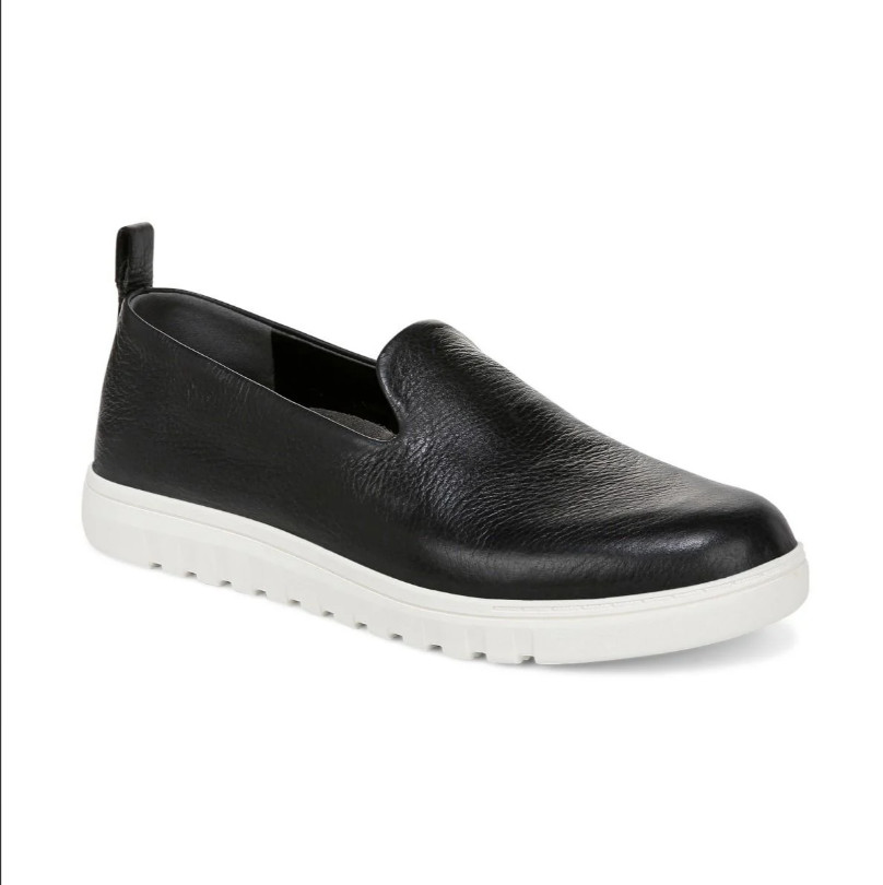 VIONIC Uptown Willa Slip On Sneaker – Black Leather NEW