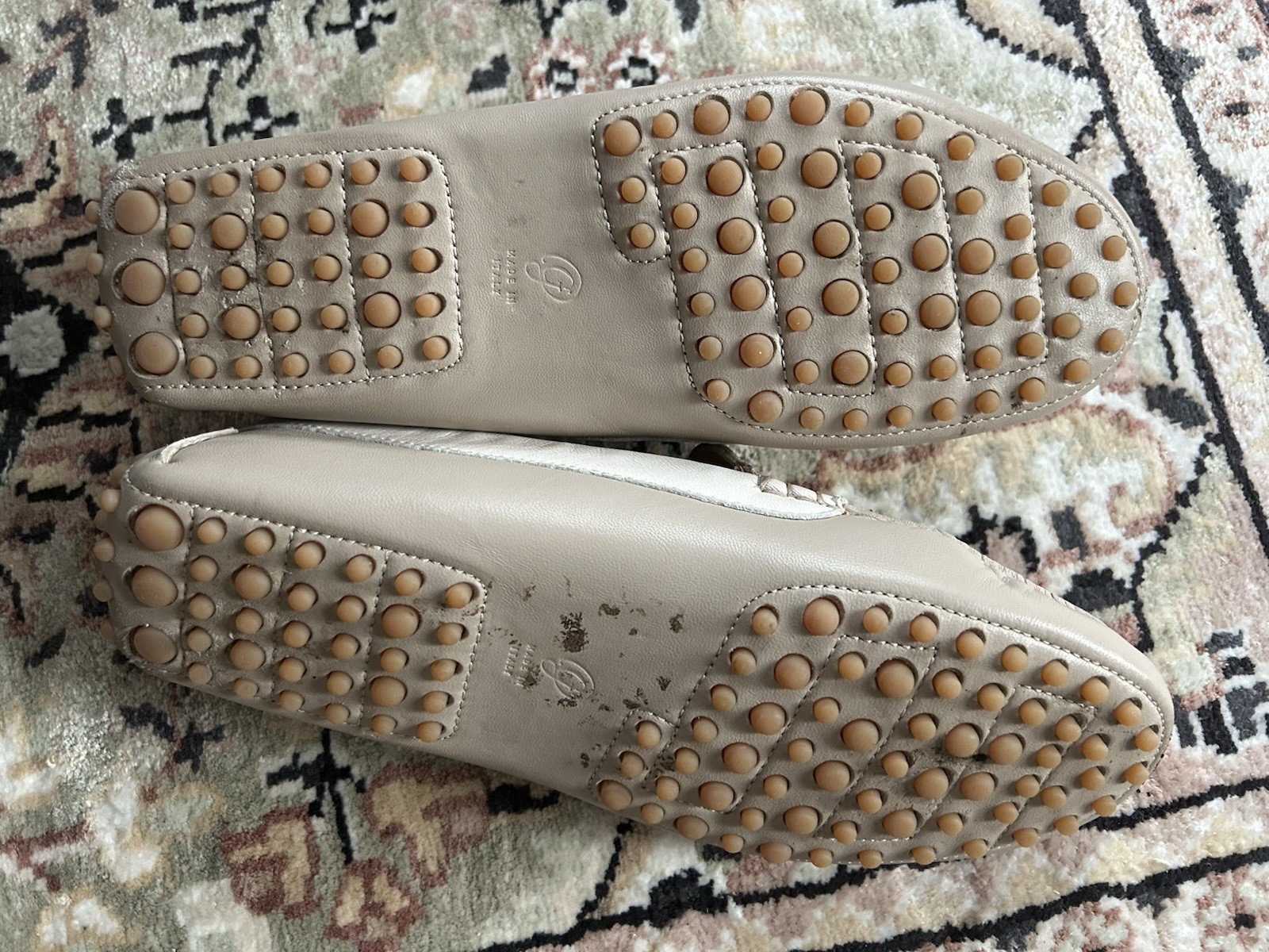 M.Gemi Italian Women’s Felize Driver, 2-tone Khaki & Cream, Sz EU 38/US 7.5